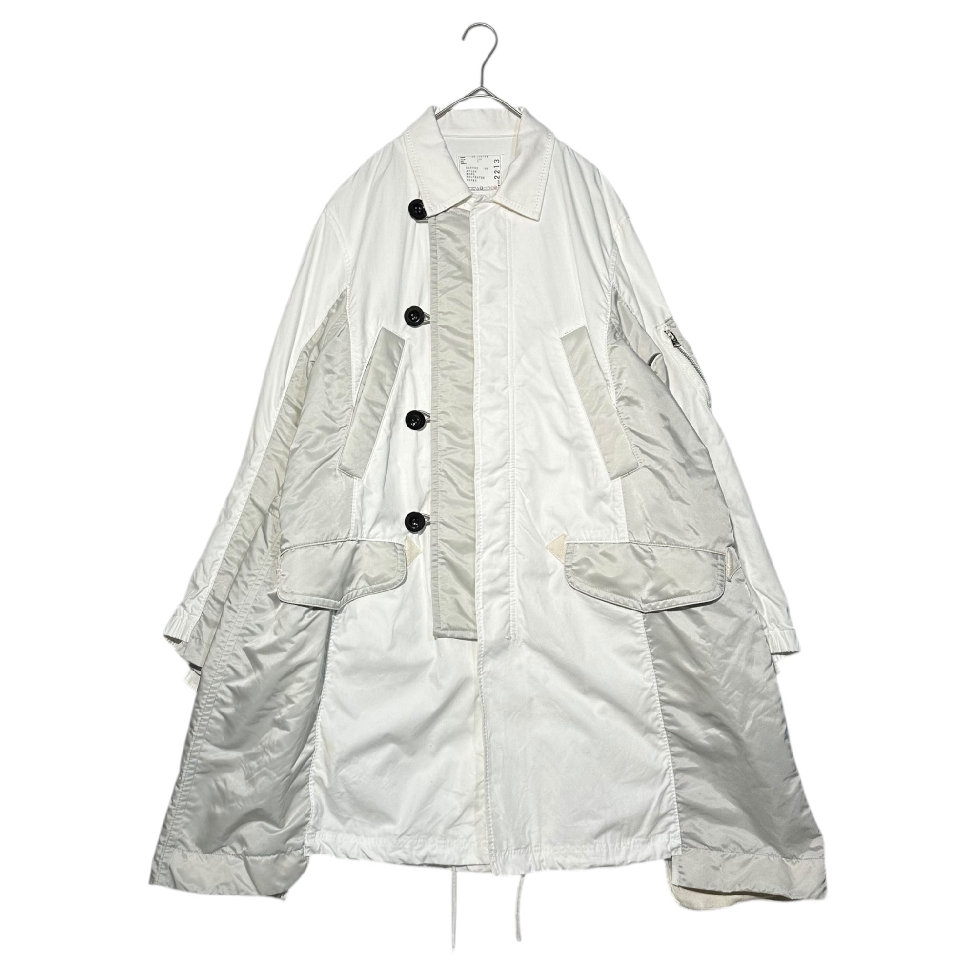 sacai(サカイ) 20AW Dockable Military Coat ドッキング ミリタリー コート 20-02213M 2(M程度) ホワイト×グレー