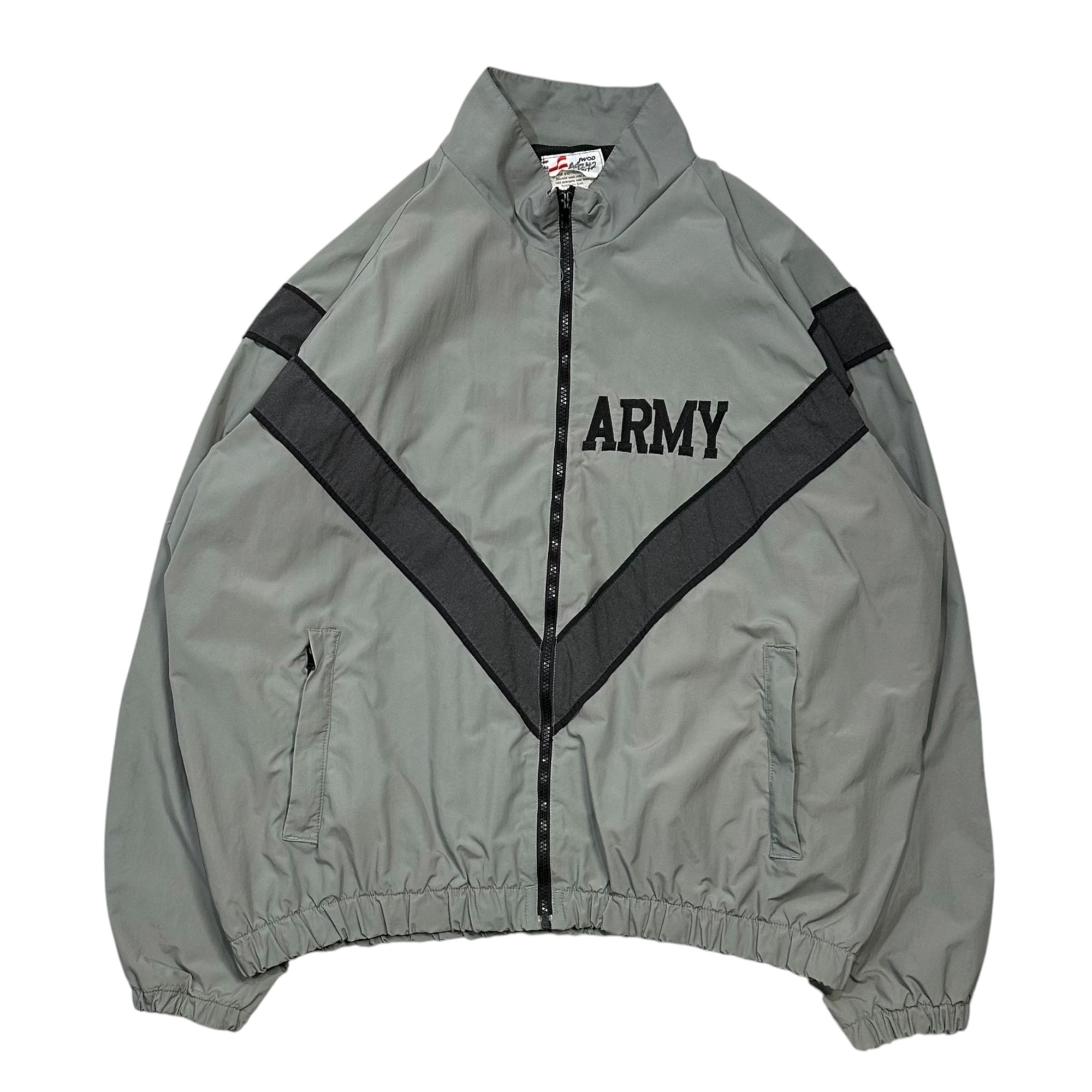 US ARMY(アメリカ軍) 1999's PHYSICAL FITNESS UNIFORM JACKET ナイロン トレーニング ジャケット 8415-01-465-4811 LARGE/REGULAR グレー 90年代 90's IPFU トラック ミリタリー