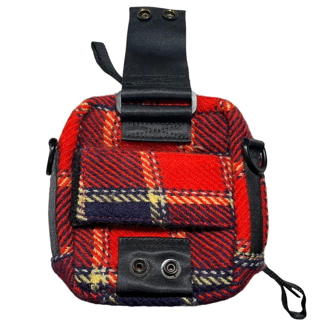 COMME des GARCONS JUNYA WATANABE MAN×PORTER(コムデギャルソンジュンヤワタナベマン×ポーター) 02AW  Tartan check wool shoulder pouch タータン チェック ウール ショルダー ポーチ レッド×ネイビー 00s コラボ  ...