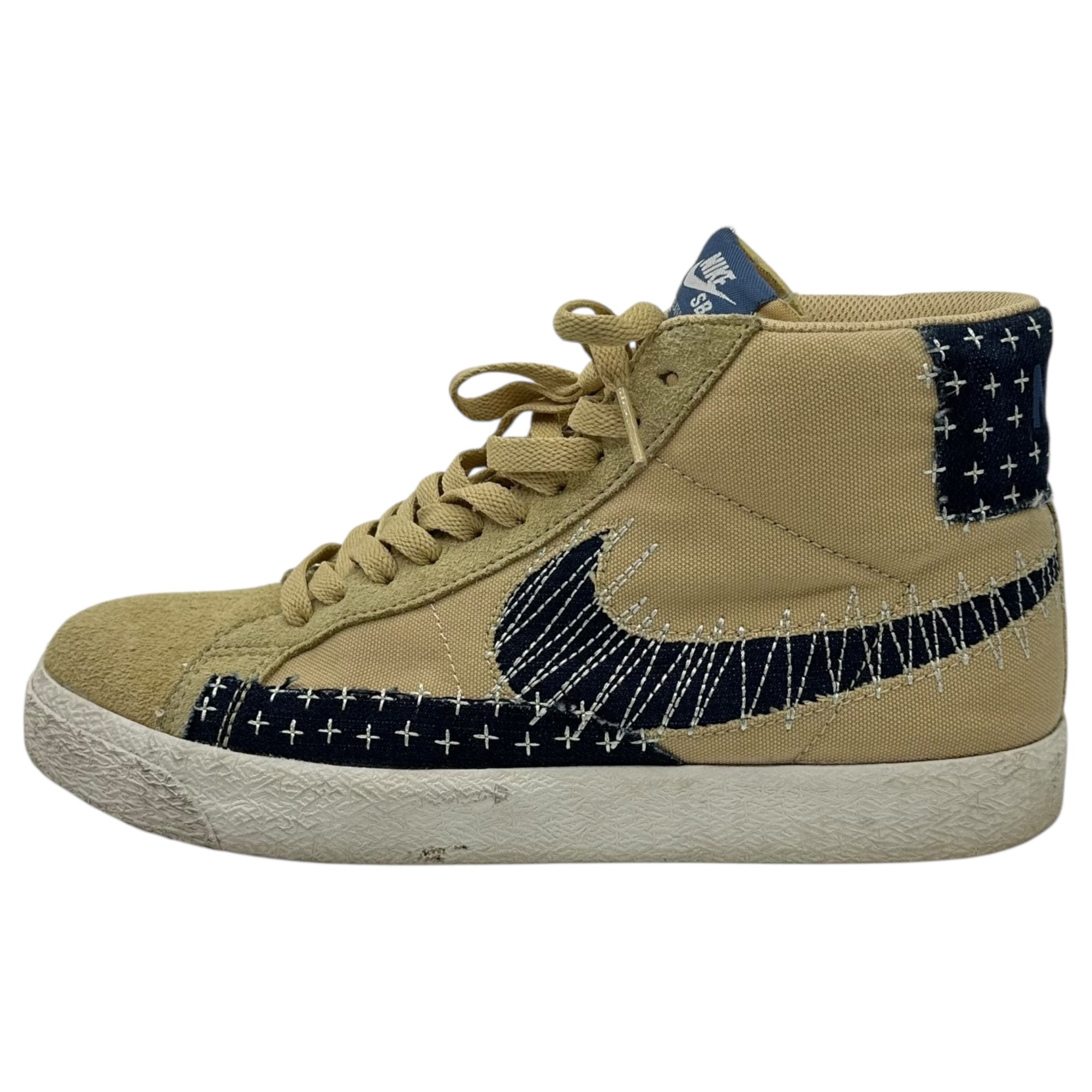 NIKE SB(ナイキエスビー) SB Zoom Blazer Mid Premium "Sashikopack/Sesami" SB ズーム ブレーザー ミッド プレミアム 刺し子 セサミ CT0715-200 26.5cm ベージュ×ネイビー ハイカット スニーカー