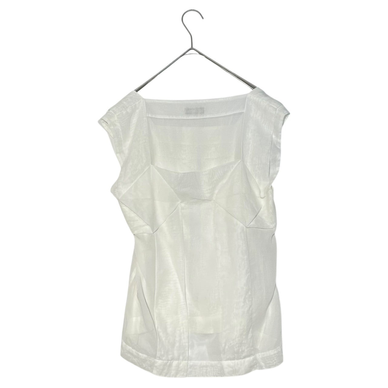 ISSEY MIYAKE(イッセイミヤケ) 90~00's Three-dimensional design sleeveless blouse 立体デザイン ノースリーブ ブラウス ホワイト 品質表示タグ無