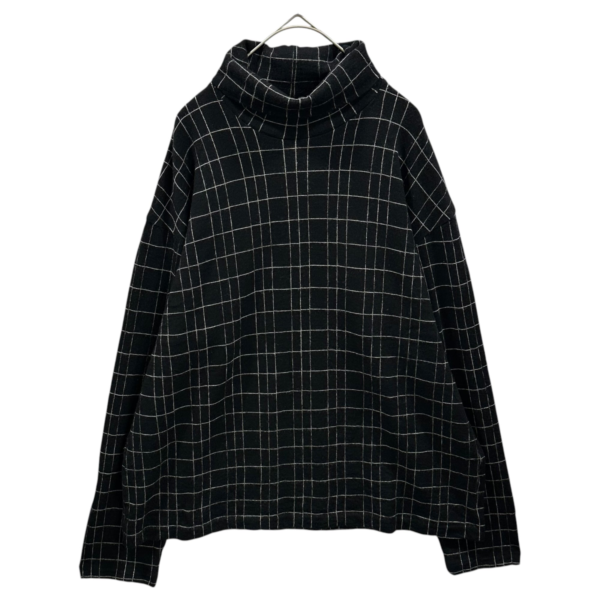 Y's for men(ワイズフォーメン) 1990's Old Random-Check Turtleneck Knit オールド ランダム チェック タートルネック ニット MH-T08-132 FREE ブラック×ホワイト 90s アーカイブ