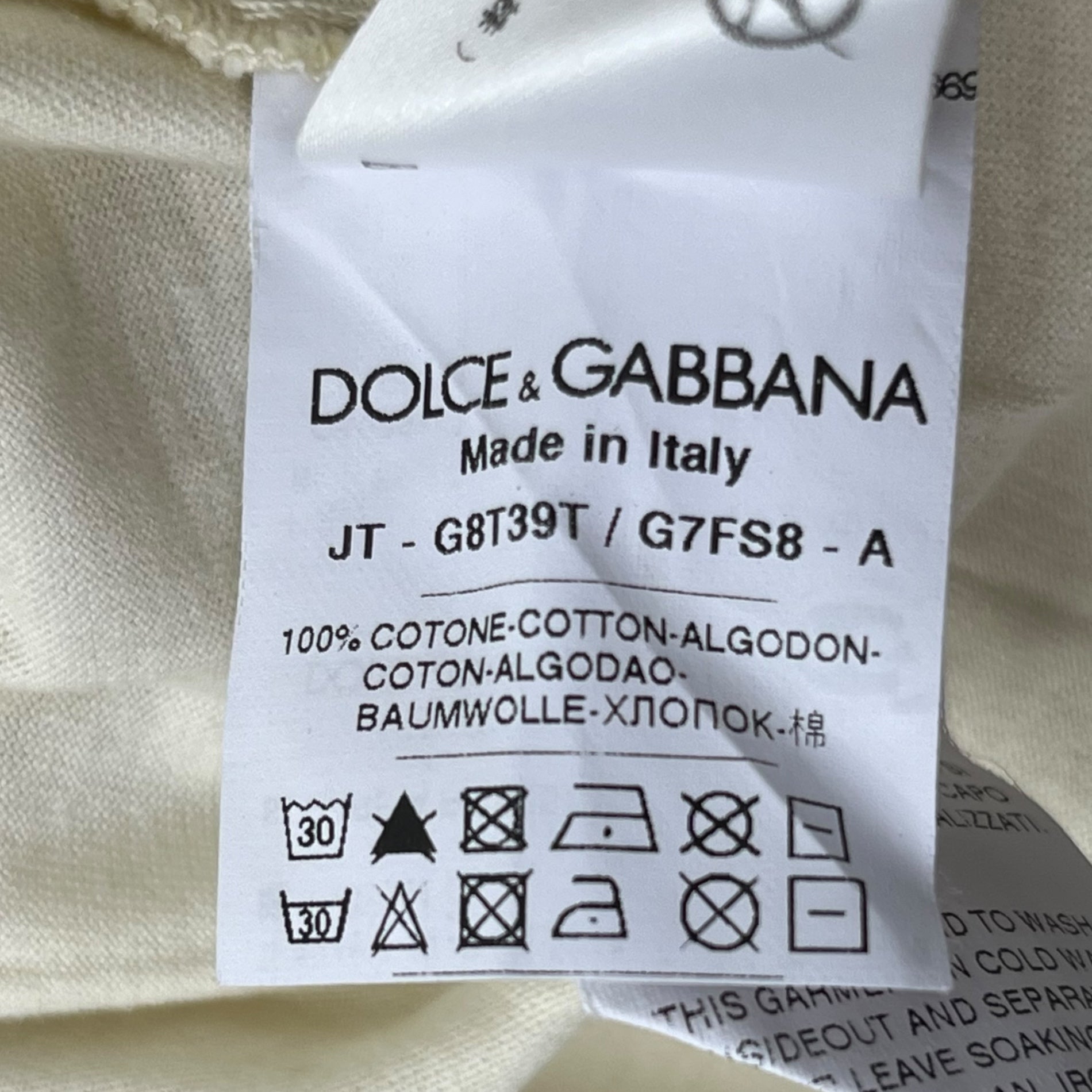 DOLCE&GABBANA(ドルチェ&ガッバーナドルガバ) LA SICILE Baroque TEE バロック プリント Tシャツ G8T39T / G7FS8 L ホワイト 総柄 壁画