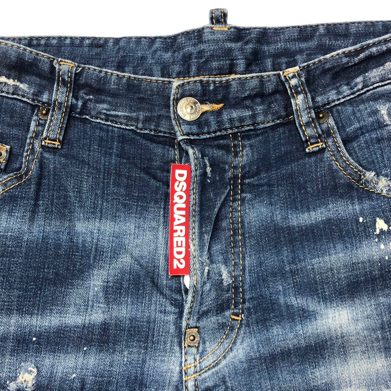 DSQUARED2(ディースクエアード) 19AW SKATER JEAN スケーター ジーンズ ペンキ デニム パンツ ダメージ加工 ロゴ S71LB0635 48(L程度) インディゴ