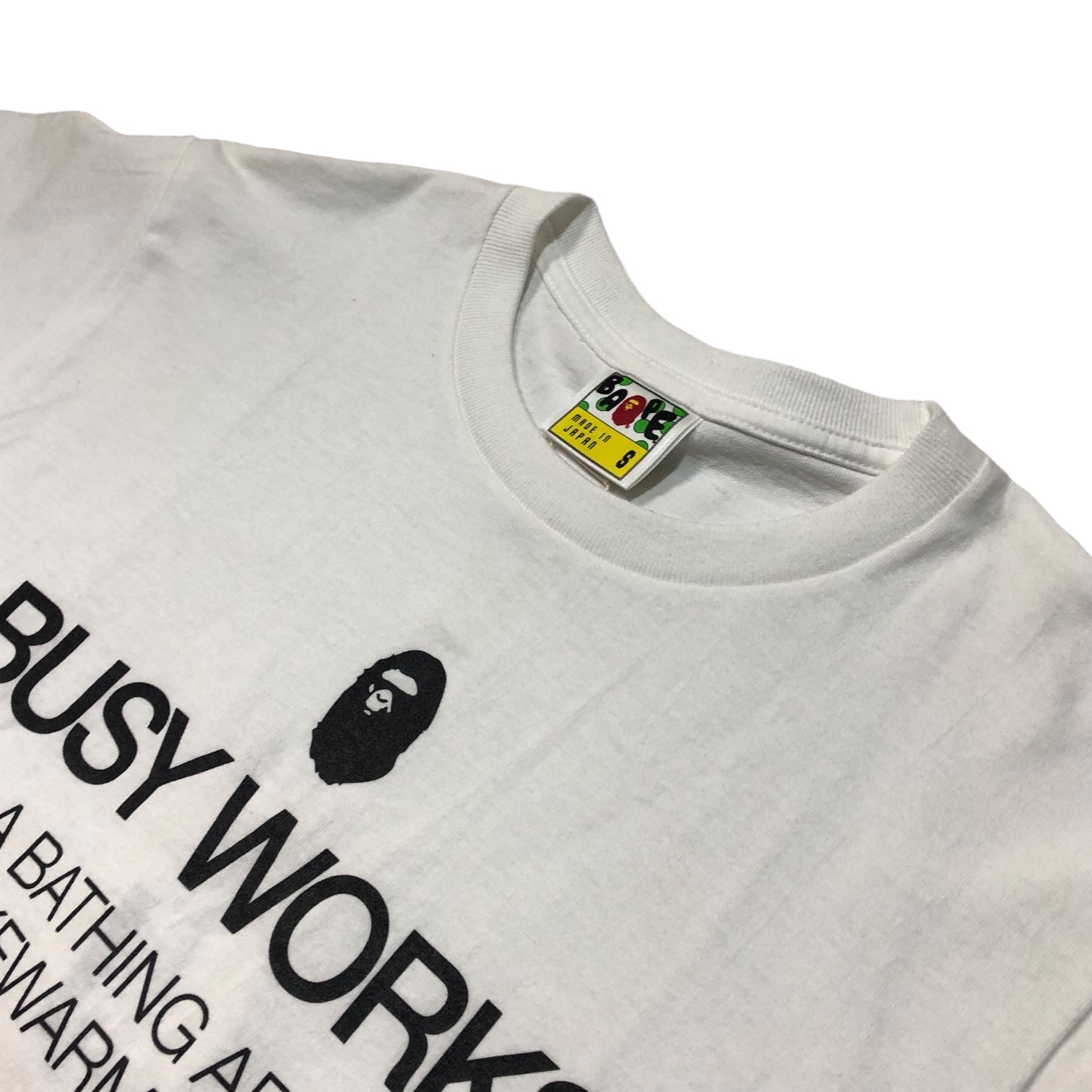 A BATHING APE(アベイシングエイプ) BUSY WORKS Tシャツ SIZE S ホワイト×ブラック