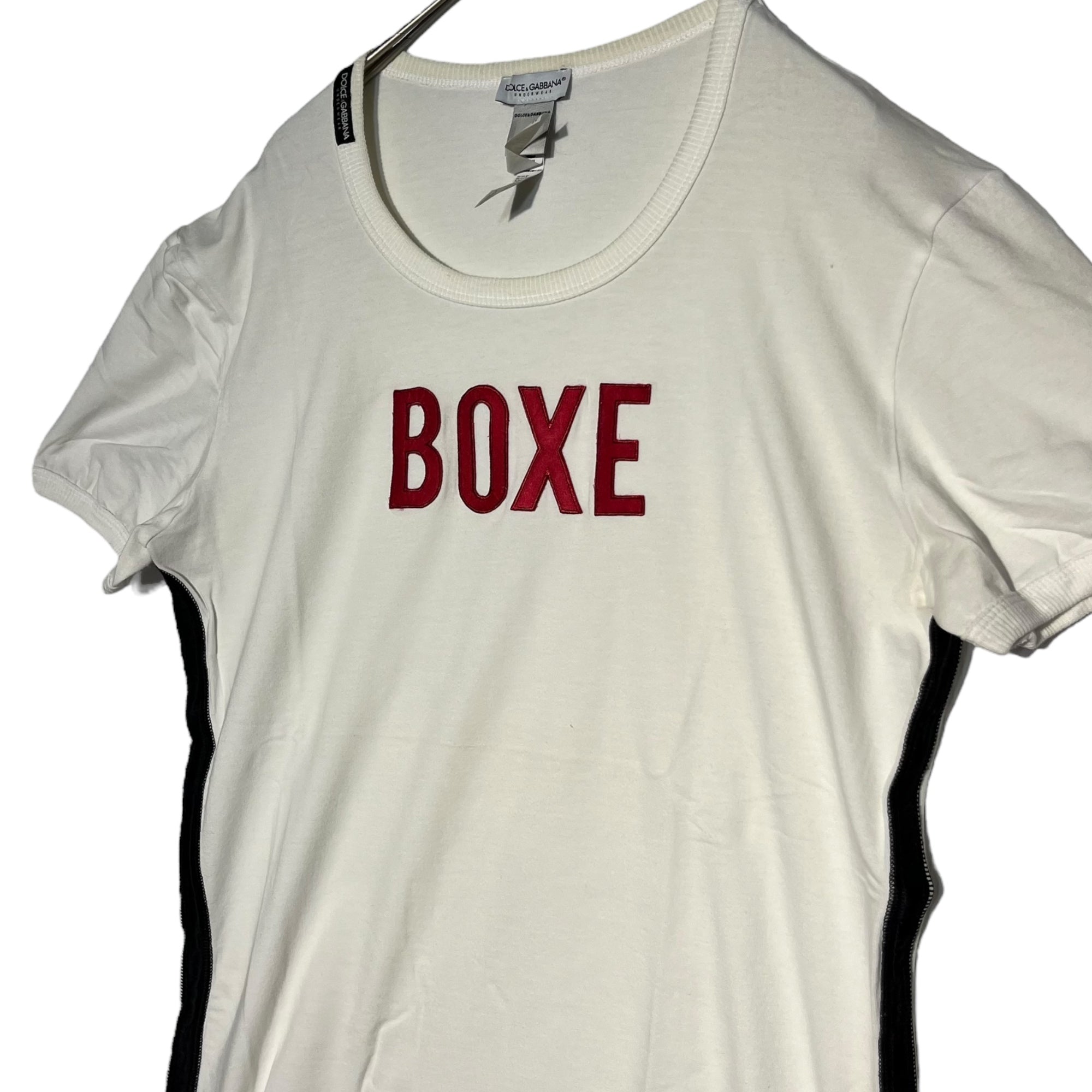 DOLCE&GABBANA(ドルチェ&ガッバーナドルガバ) BOXE stretch ringer t-shirt ストレッチ リンガー Tシャツ M11312 / OMD27-B S ホワイト