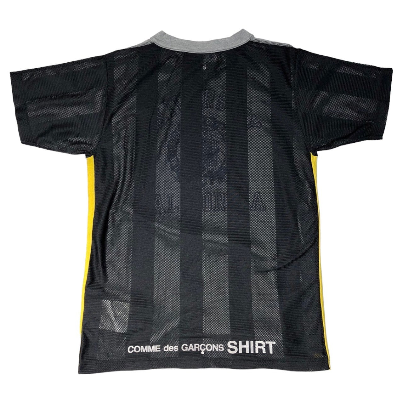 COMME des GARCONS SHIRT(コムデギャルソンシャツ) reversible mesh college T-shirt リバーシブル メッシュ カレッジ ロゴ Tシャツ W12802 M グレー×ブラック×イエロー