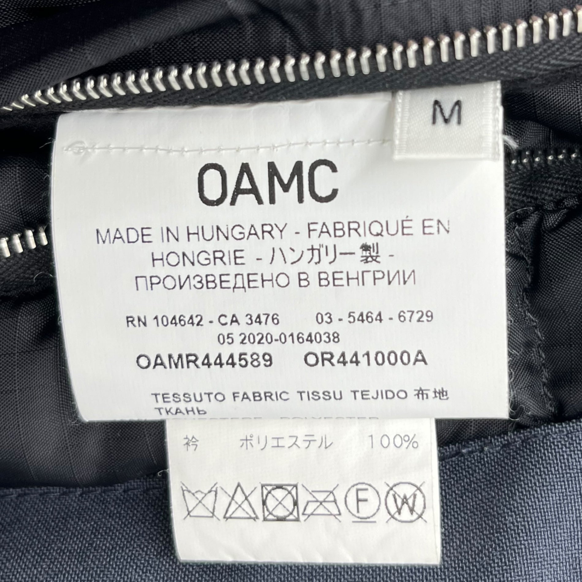 OAMC(オーエーエムシー) 20AW QUADRA JACKET ダウン コーチ ジャケット 1225-343-9136 M ネイビー