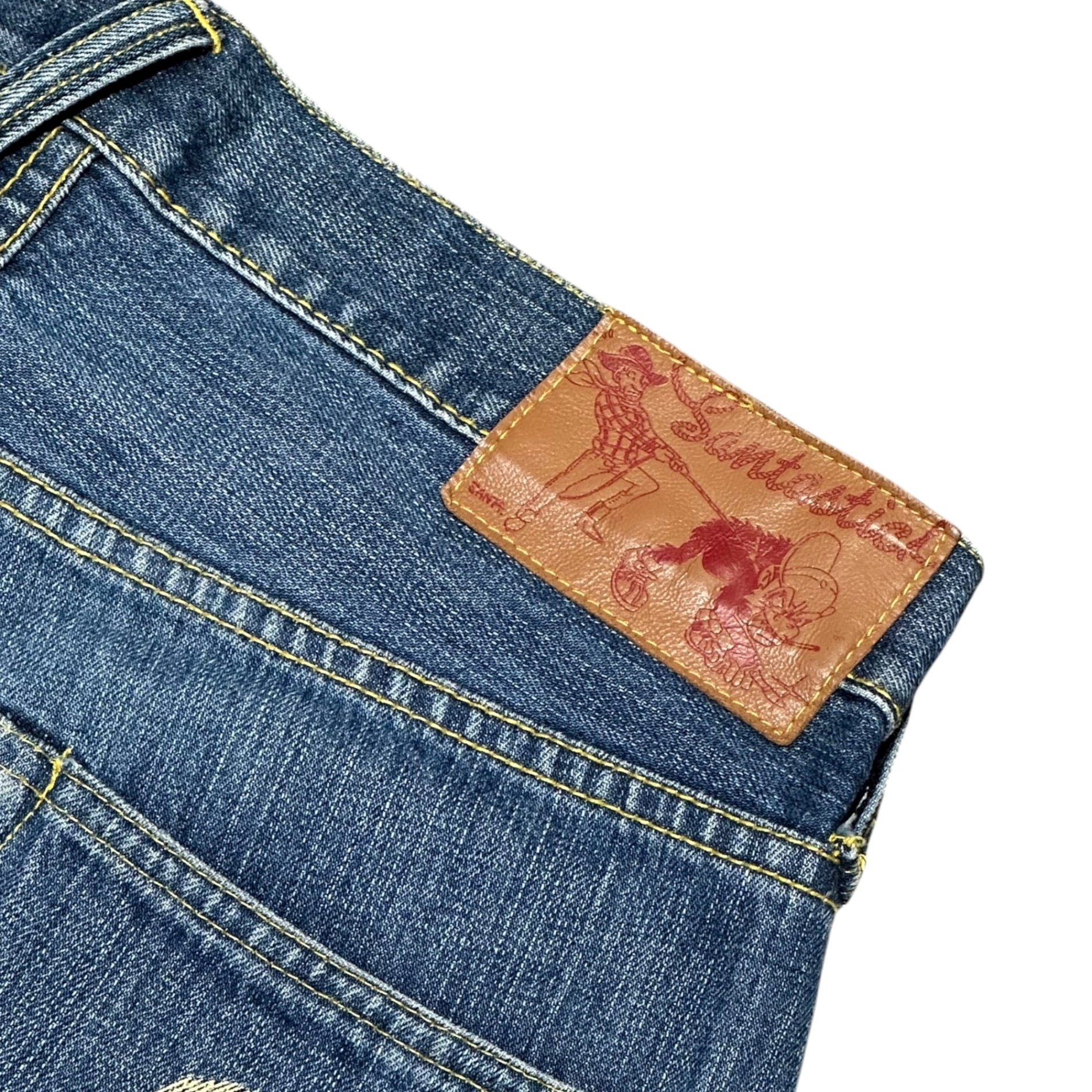 SANTASTIC!(サンタスティック) Back Paint Straight Denim Pants バック ペイント ストレート デニム パンツ E99001 L インディゴ