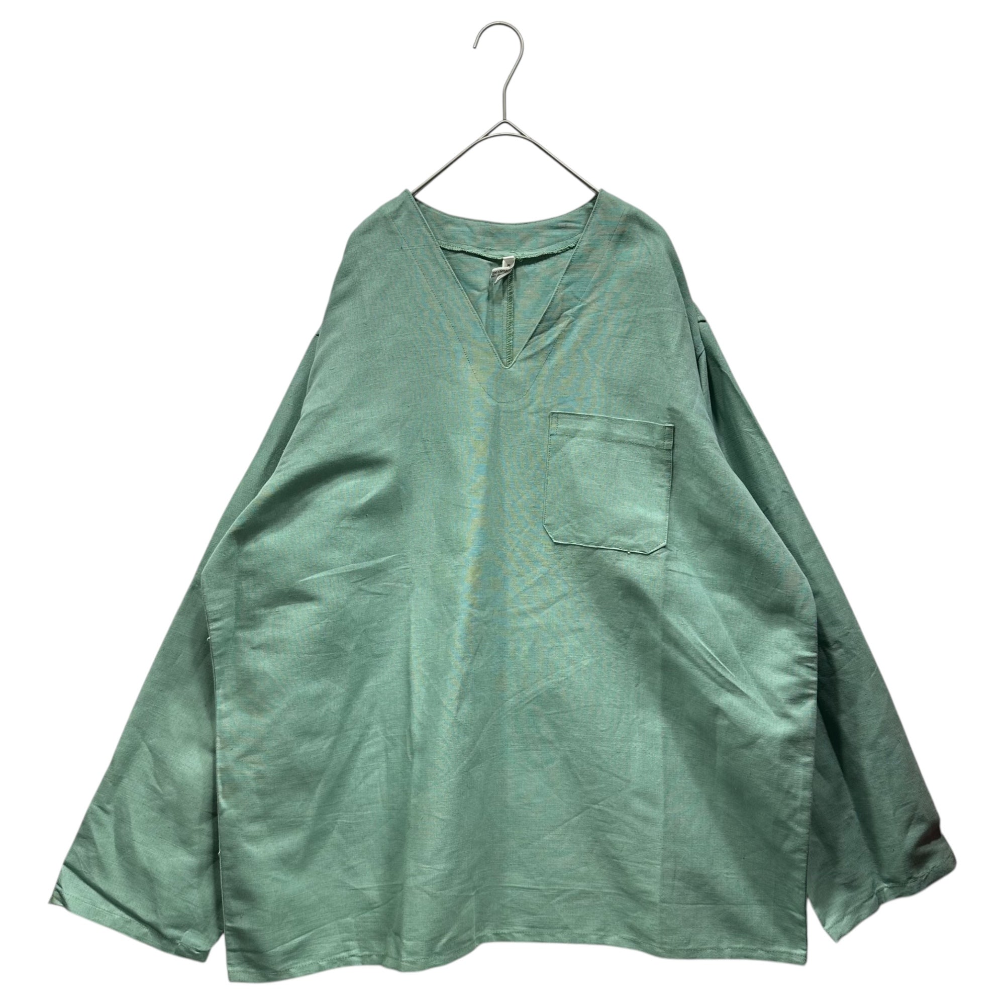 Hungarian Military(ハンガリー軍) 00's Sleep Shirt スリーピング シャツ 52(XL程度) グリーン 2002 ミリタリー リネン ホスピタル