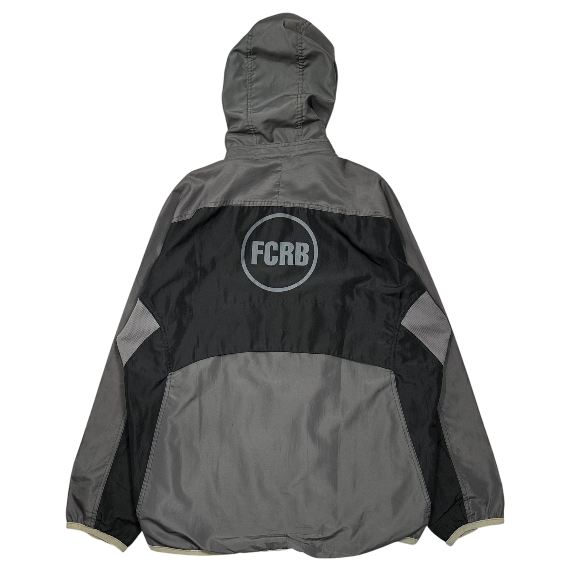 F.C.R.B. (エフシーレアルブリストル) 2000 AW Nylon Hooded Jacket ナイロン フーデッド ジャケット パーカー F0 KIS M カーキ×ブラック