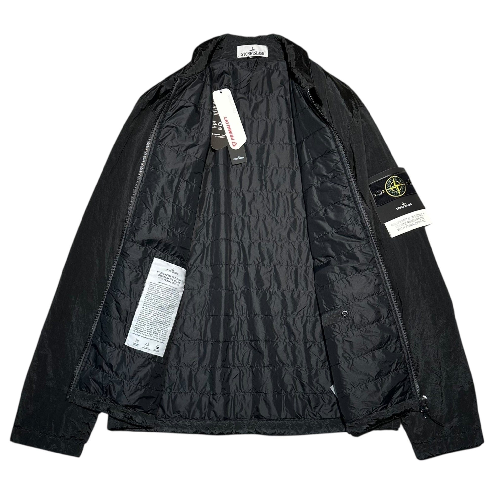 STONE ISLAND(ストーンアイランド) 22AW NYLON METAL IN ECONYL REGENERATED NYLON WITH PRIMALOFT TC ナイロン メタル ジップアップ ジャケット 7715Q0519 L ブラック ブルゾン