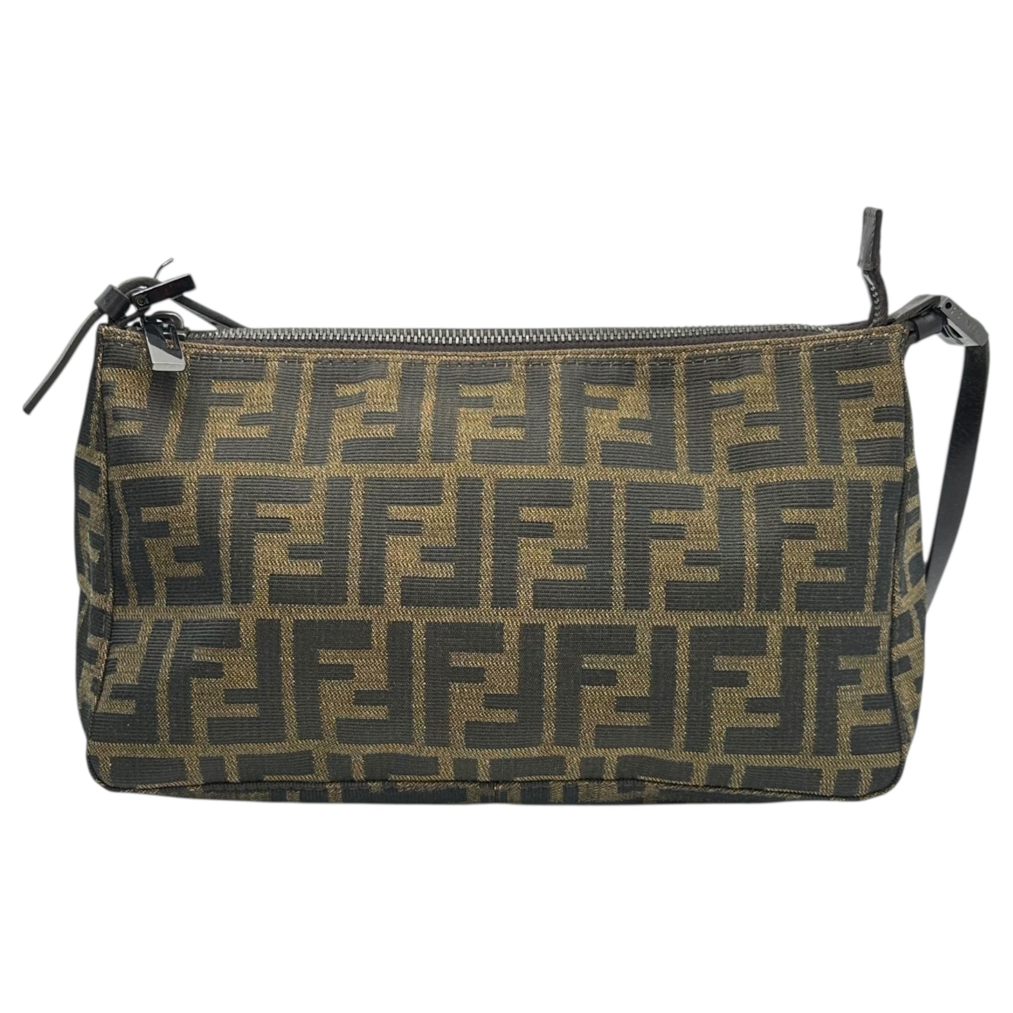 FENDI(フェンディ) Old Zucca Pattern Accessory Pouch オールド ズッカ柄 アクセサリー ポーチ ブラウン ワン ショルダー バッグ 肩掛け