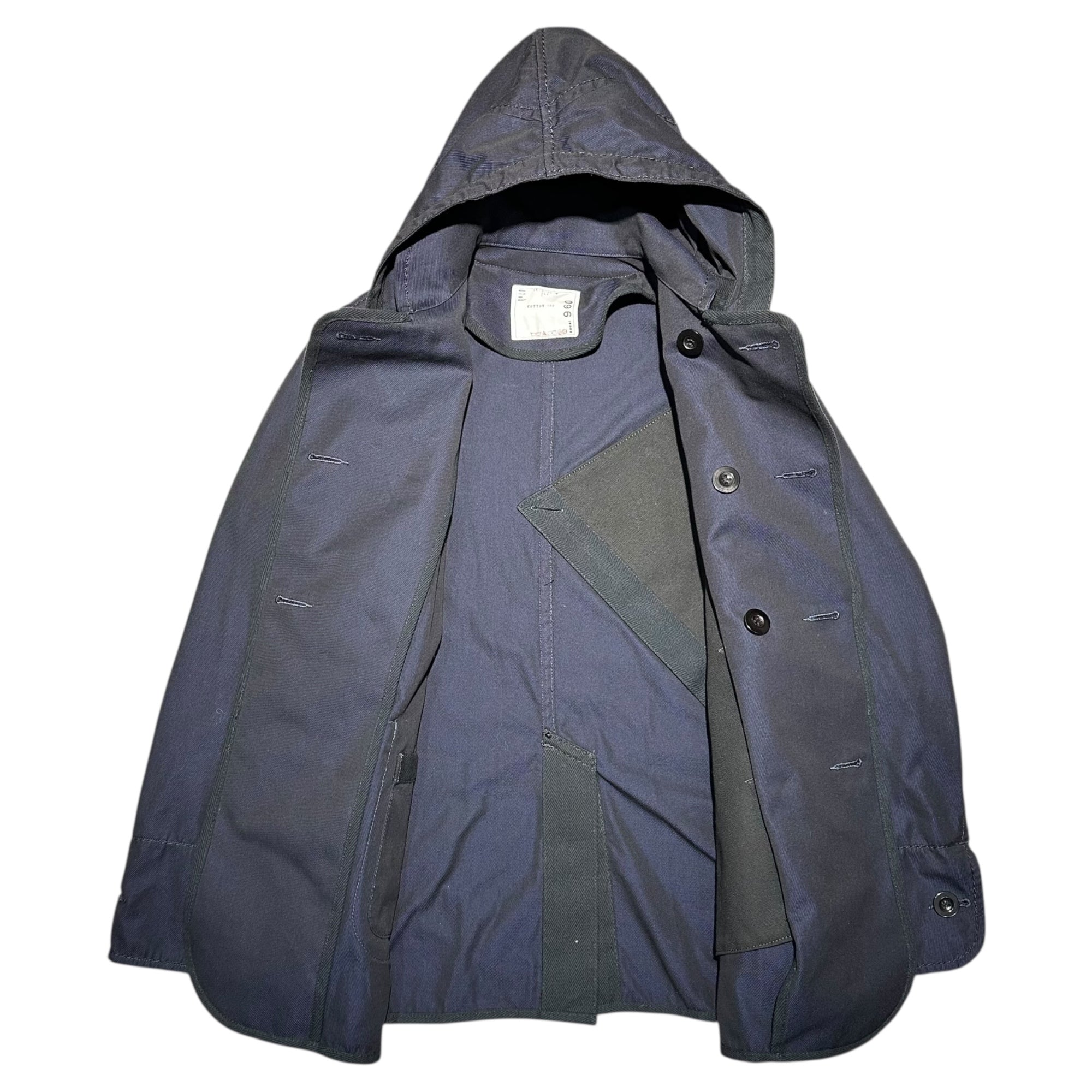sacai(サカイ) 16AW Cotton Calze Euro Military Wear Sampling Hooded Jacket コットンカルゼ ユーロミリタリー サンプリング フーデッド ジャケット 16-00960M 1(S程度) ネイビー