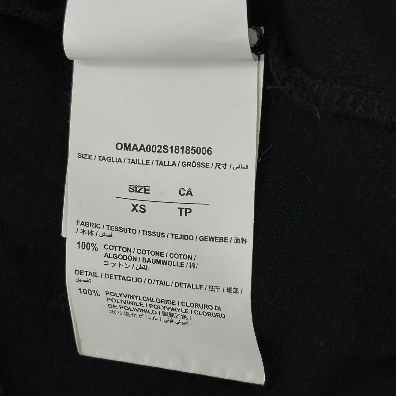 Off-White(オフホワイト) 18SS Firetape Printed Logo T-Shirt ファイヤーテープ プリント ロゴ Tシャツ OMAA002S18185006 XS ブラック