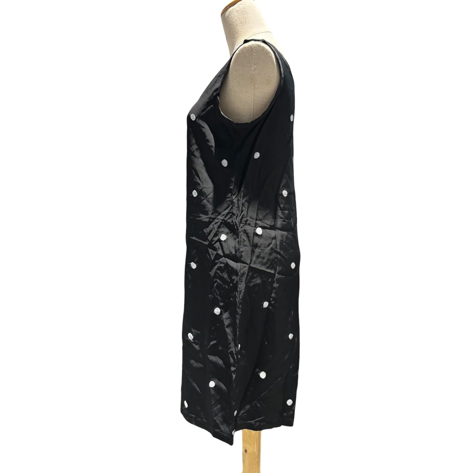 Y's(ワイズ) Sleeveless Polka Dot Mini Dress ノースリーブ ドット ミニ ワンピース YQ-D15-204 FREE ブラック×グレー