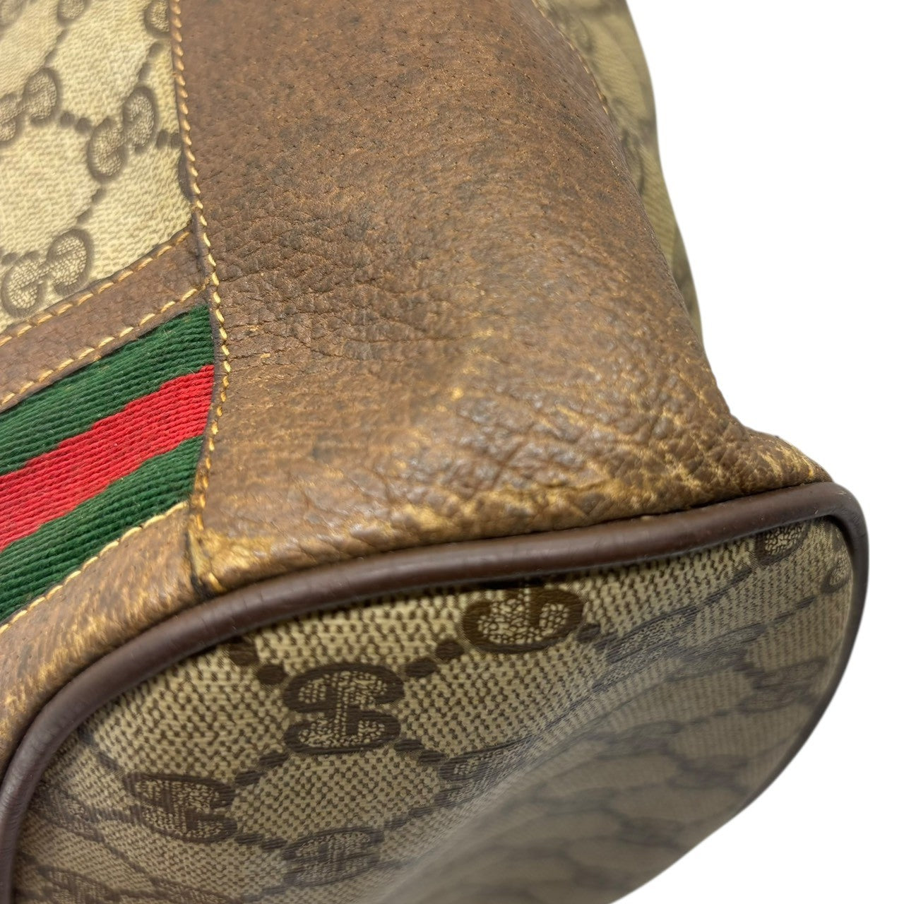 GUCCI(グッチ) Vintage Sherry Line Drawstring Shoulder Bag ヴィンテージ シェリーライン 巾着 ショルダー バッグ 001.084.0850 ベージュ