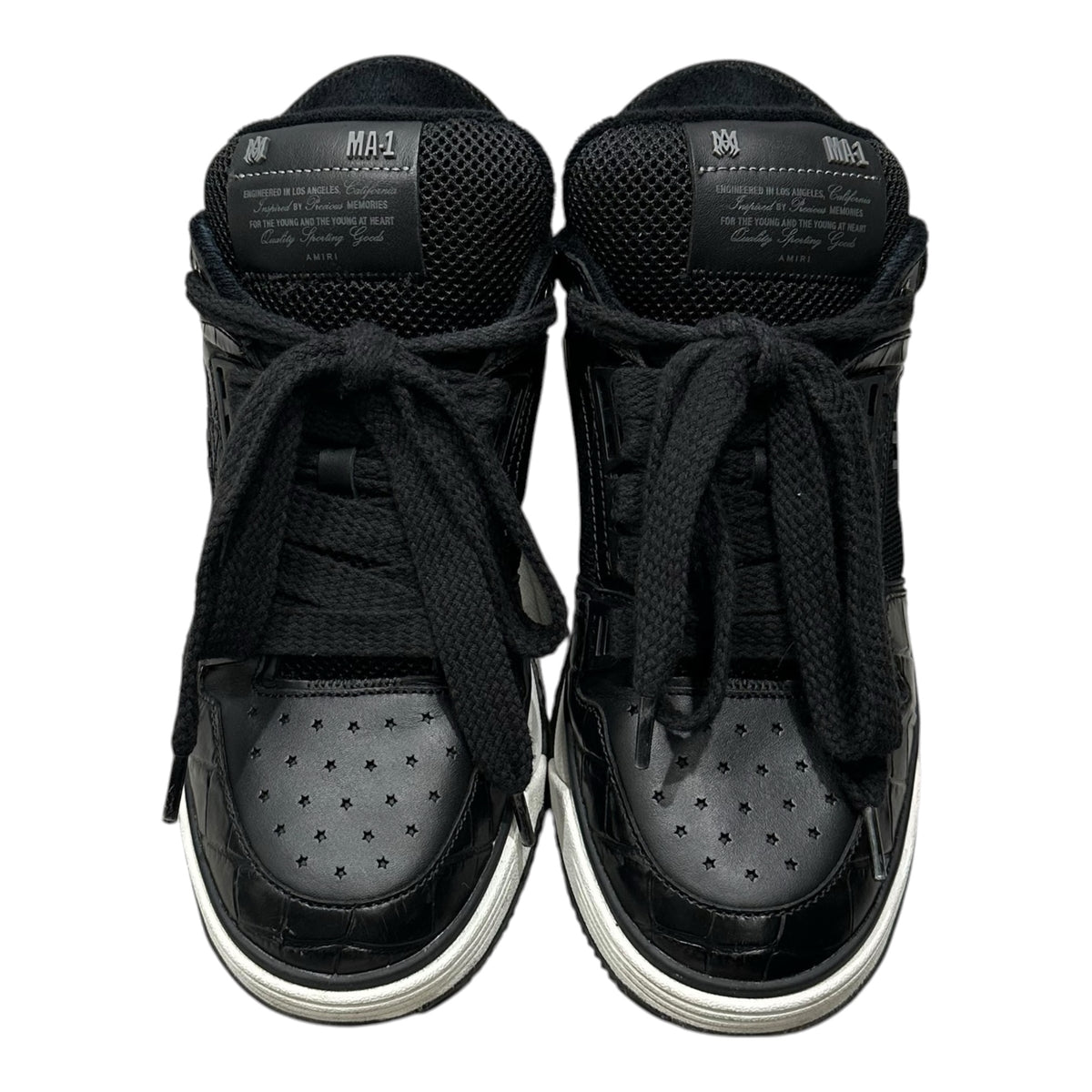 AMIRI(アミリ) Croc-Embossed Low-Cut Sneakers クロコ型押し ローカット スニーカー MA-1-23 29cm ブラック
