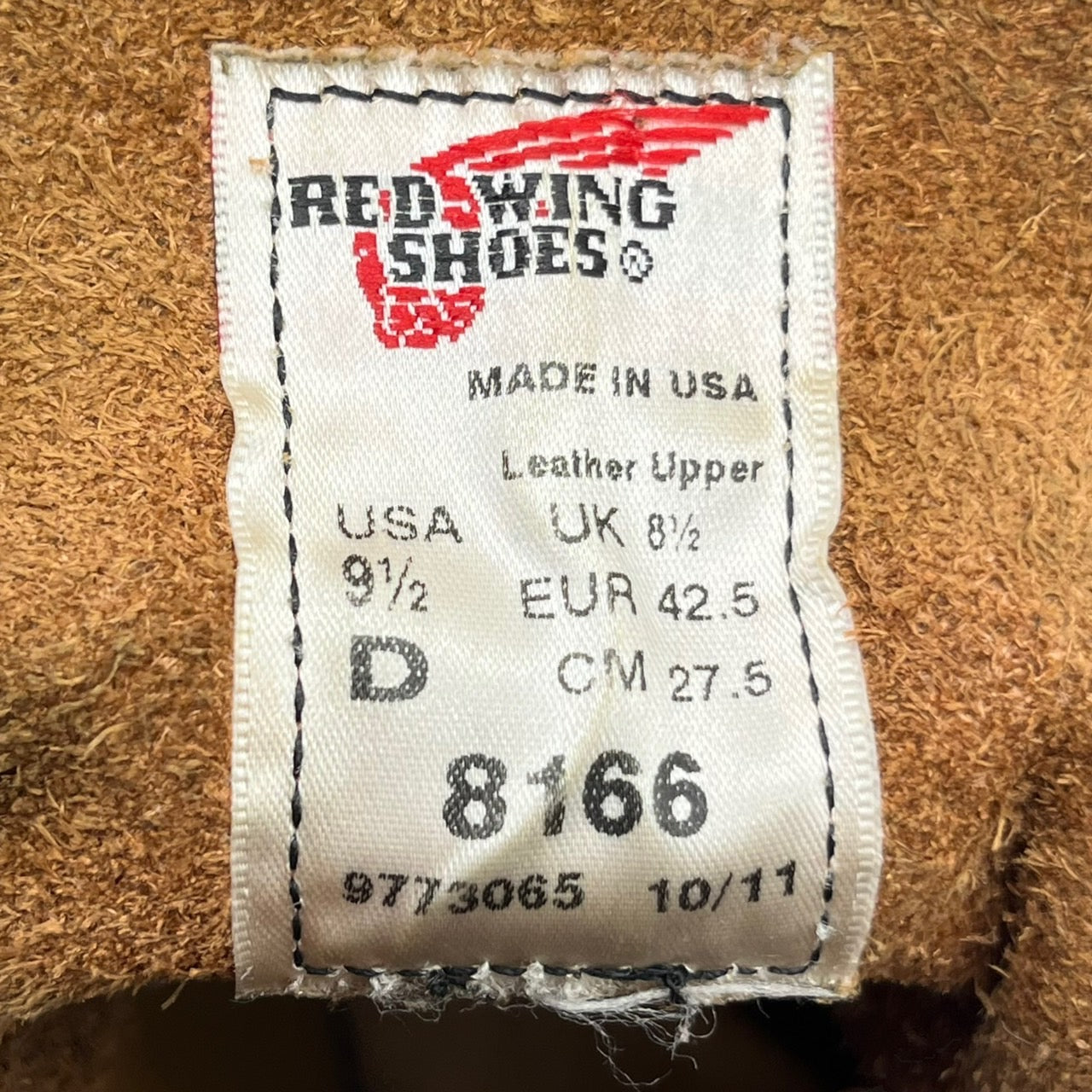 REDWING(レッドウィング) 6" CLASSIC ROUND/6インチ クラシックラウンド 8166 9 1/2D（27.5cm） ブラウン トラクショントレッド　USA製