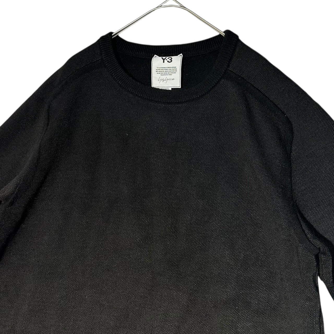 Y-3(ワイスリー) 20SS M CLASSIC KNITTED TEE バック ロゴ クラシック ニット 半袖 Tシャツ FN3382 Ｍ ブラック