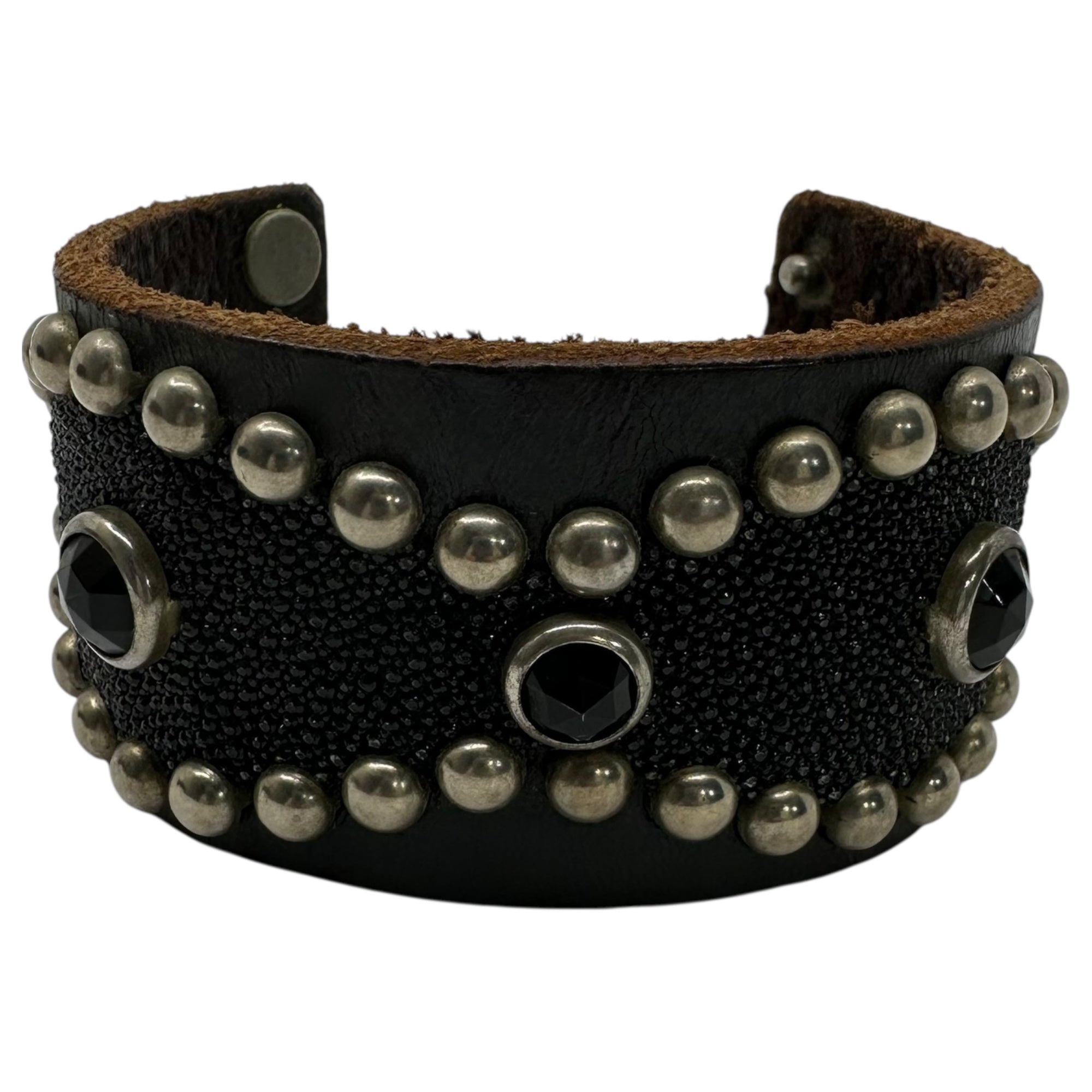 HTC(エイチティーシー) Studded Leather Bracelet スタッズ レザー ブレスレット ブラック