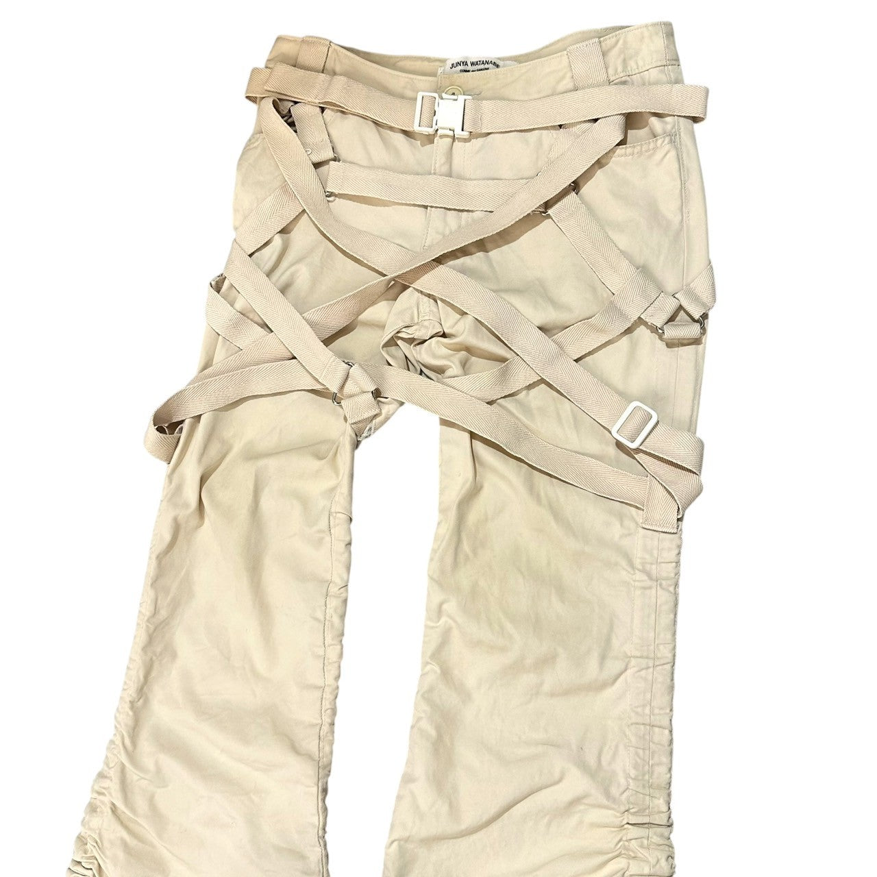 COMME des GARCONS JUNYA WATANABE(コムデギャルソンジュンヤワタナベ) 03SS Archive Asymmetrical Bondage Pants パラシュート期 アシンメトリー ボンテージ パンツ S ベージュ