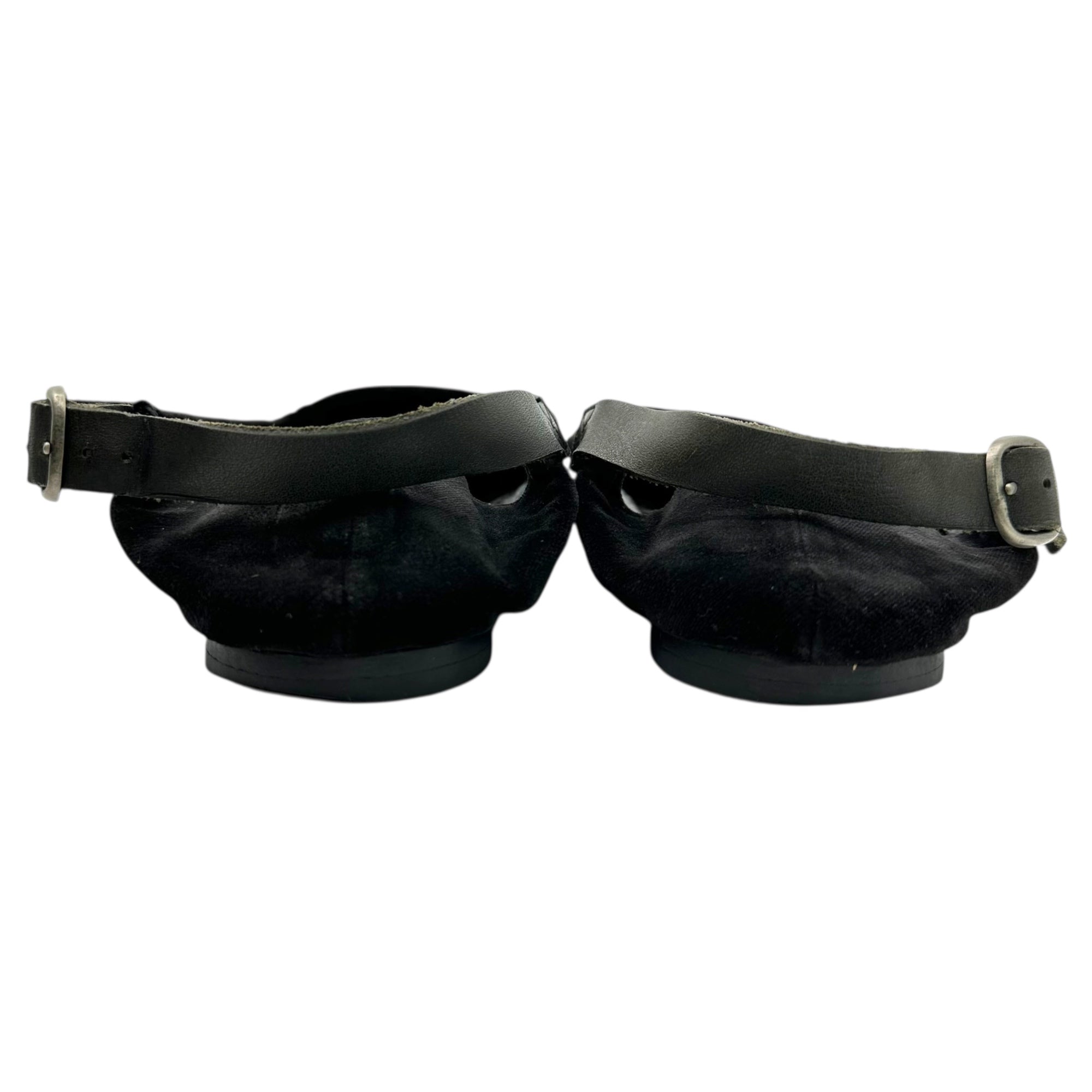 tricot COMME des GARCONS(トリココムデギャルソン) Velour Leather Strap Flat Shoes ベロア レザー ストラップ フラット シューズ S(23cm~23.5cm程度) ブラック パンプス