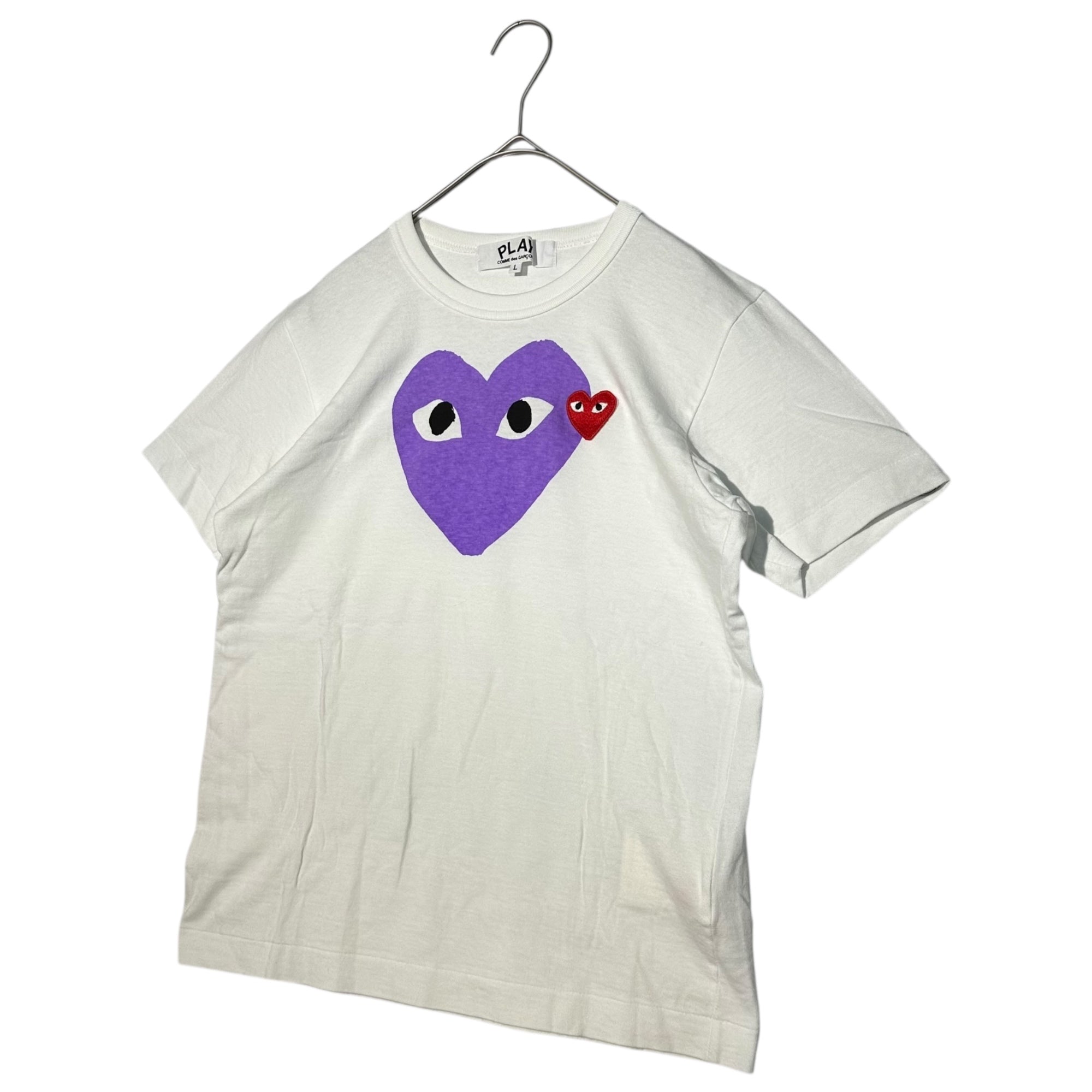PLAY COMME des GARCONS(プレイコムデギャルソン) Play Double Heart T-Shirts AZ-T105 L ホワイト