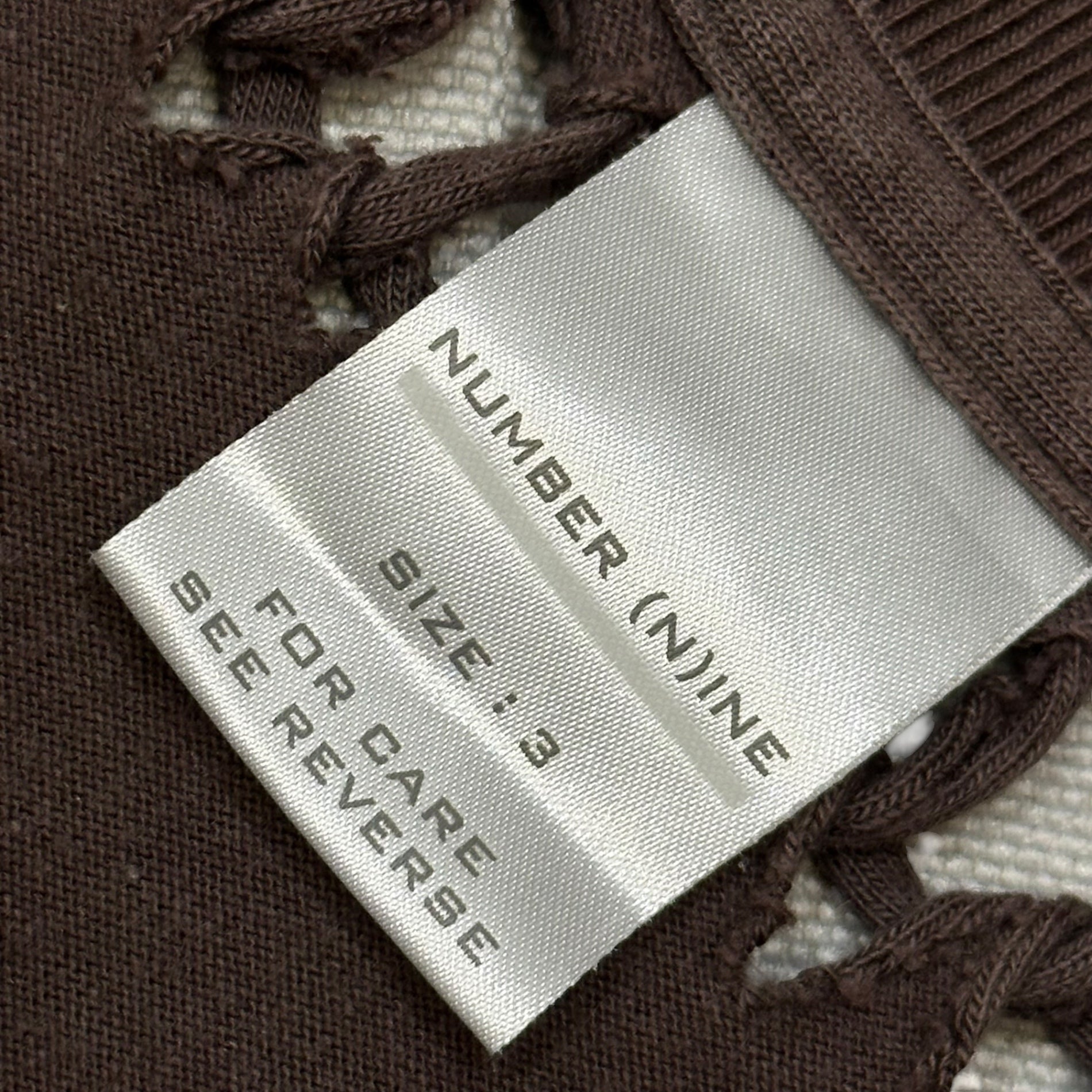 NUMBER (N)INE(ナンバーナイン) 2002AW "NOWHERE MAN" braided L/S Shirt ジョージ期 編み込み 長袖 カットソー 3 ブラウン 00's Tシャツ