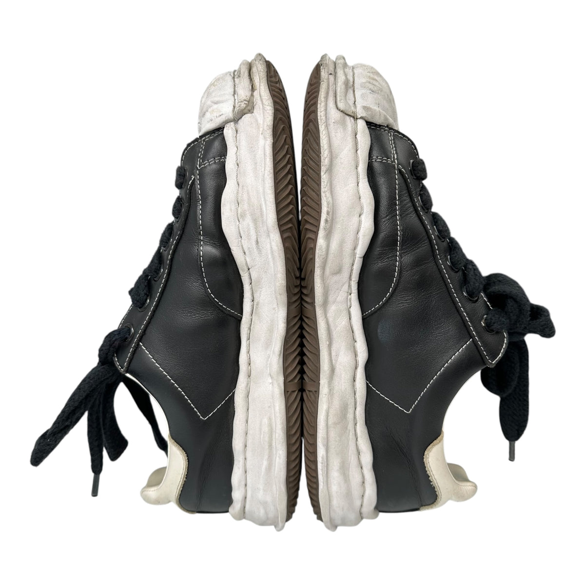 Maison MIHARA YASUHIRO(メゾンミハラヤスヒロ) Blakey Leather Low-Cut Sneakers ブレイキー レザー ローカット スニーカー A06FW702 42 ブラック×ホワイト