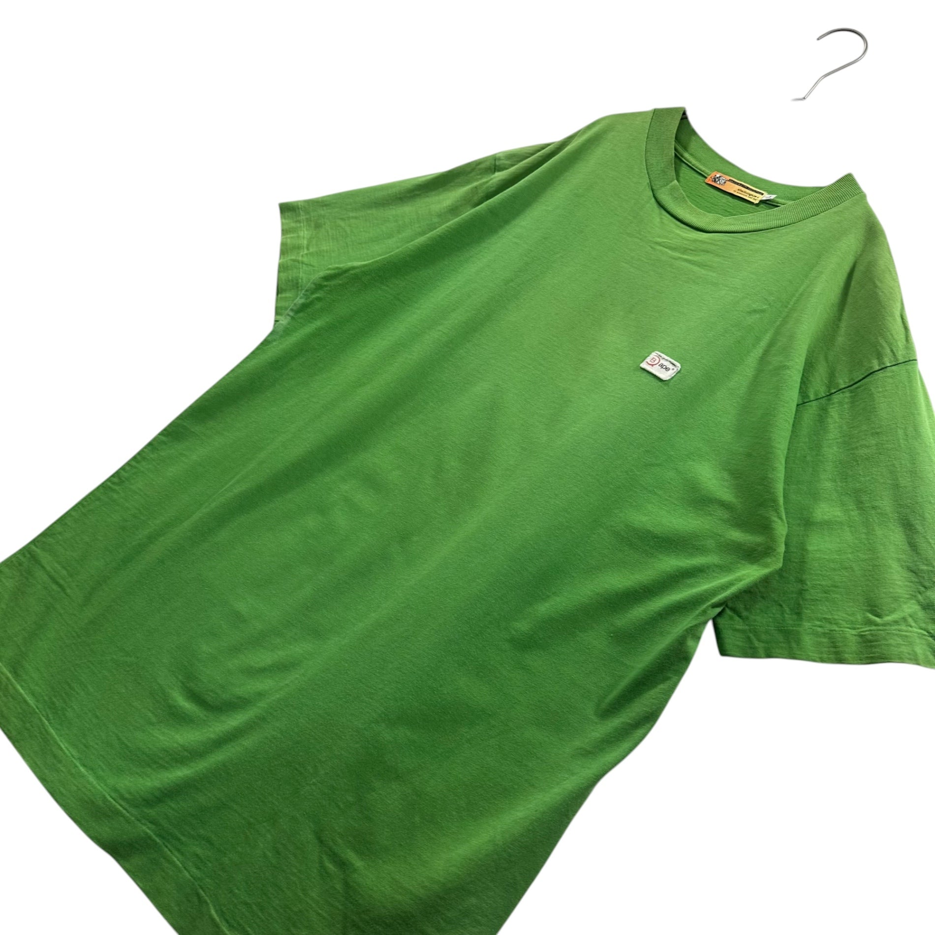 A BATHING APE(アベイシングエイプ) 90's Bape Patch T-Shirt 90年代 ベイプ パッチ Tシャツ L グリーン 初期タグ シングルステッチ
