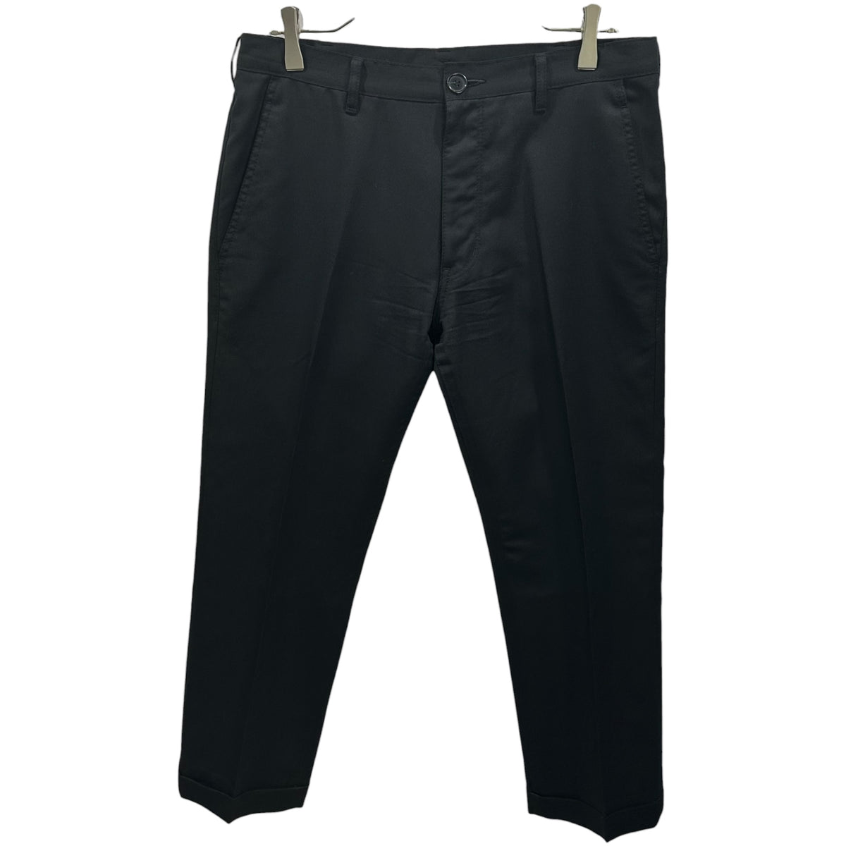 BLACK COMME des GARCONS(ブラックコムデギャルソン) 2010SS Wool gabardine cropped trousers ウールギャバジン クロップド スラックス 1E-P001 M ブラック AD2009 パンツ