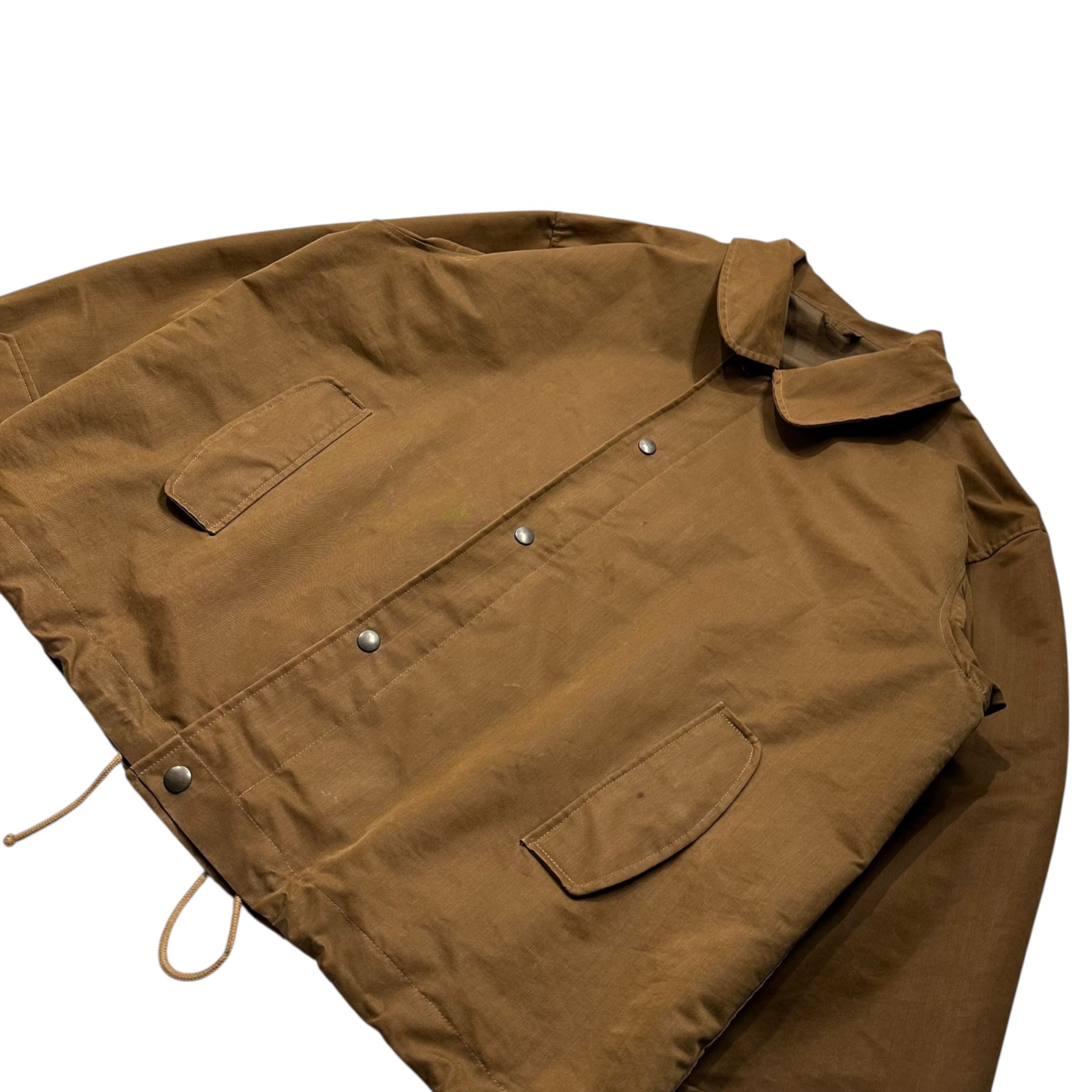 GIORGIO ARMANI(ジョルジオアルマーニ) 80’s~90's Archive Co/Po Snap Button Jacket アーカイブ コットンポリ スナップボタン ジャケット 42(XL程度) ブラウン 80年代～90年代 ヴィンテージ LE COLLEZIONI