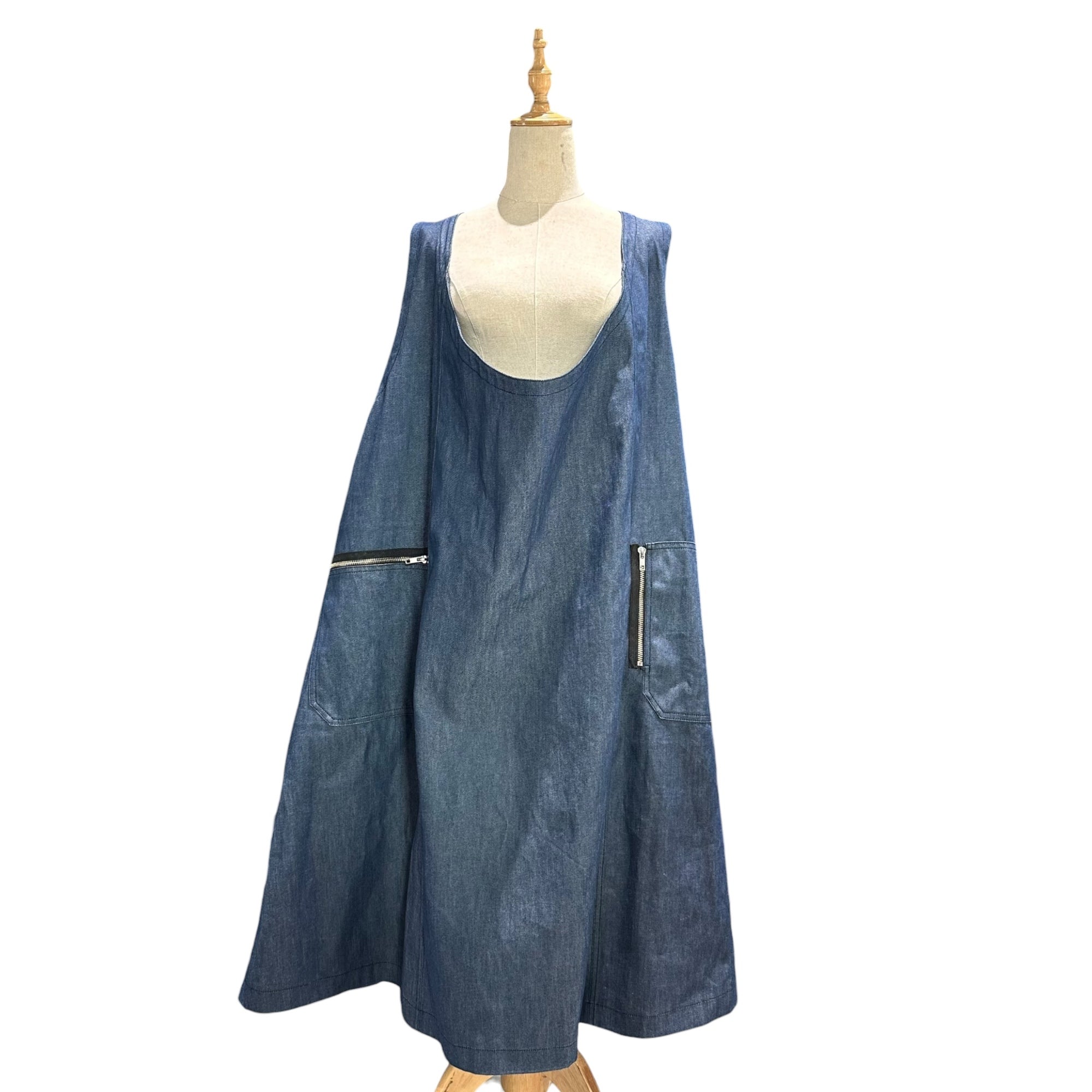 BLACK COMME des GARCONS(ブラックコムデギャルソン) 2026SS Sleeveless denim dress ノースリーブ デニム ワンピース 1Q-A007 XS インディゴ AD2025