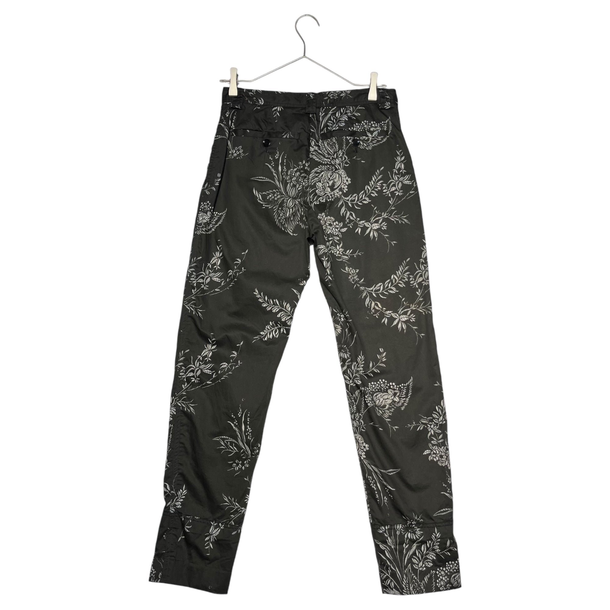 DRIES VAN NOTEN(ドリスヴァンノッテン) Floral cotton trousers フローラル コットン トラウザー パンツ 01-158-07-014555 36(S程度) ブラック スラックス 花柄