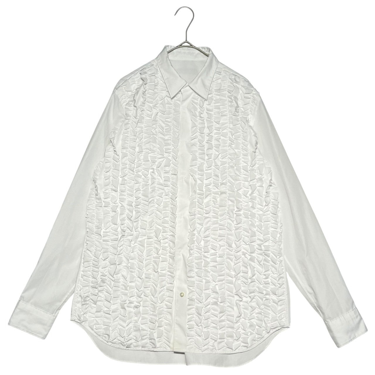 COMME des GARCONS HOMME PLUS(コムデギャルソンオムプリュス) Ruffle inside-out long sleeve shirt 裏フリル インサイドアウト 長袖シャツ FREE ホワイト