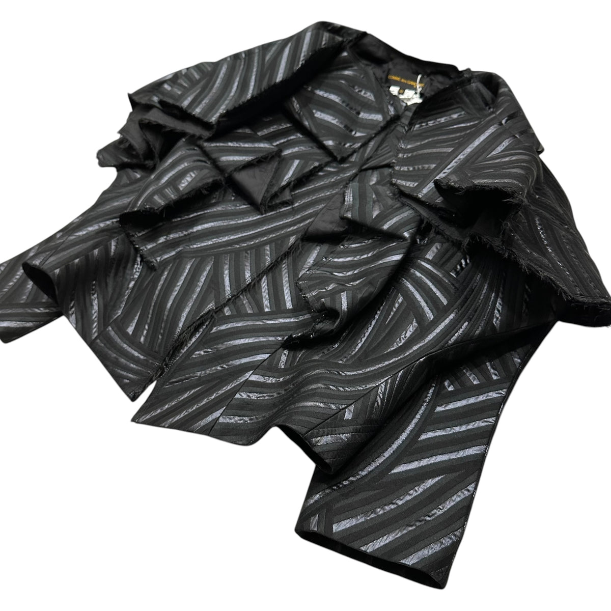 COMME des GARCONS(コムデギャルソン) 2026SS Faux-Leather Mixed Deconstructed Jacket 合皮 ミックス 変形 ジャケット GQ-J011 XS ブラック AD2025 コレクションアイテム