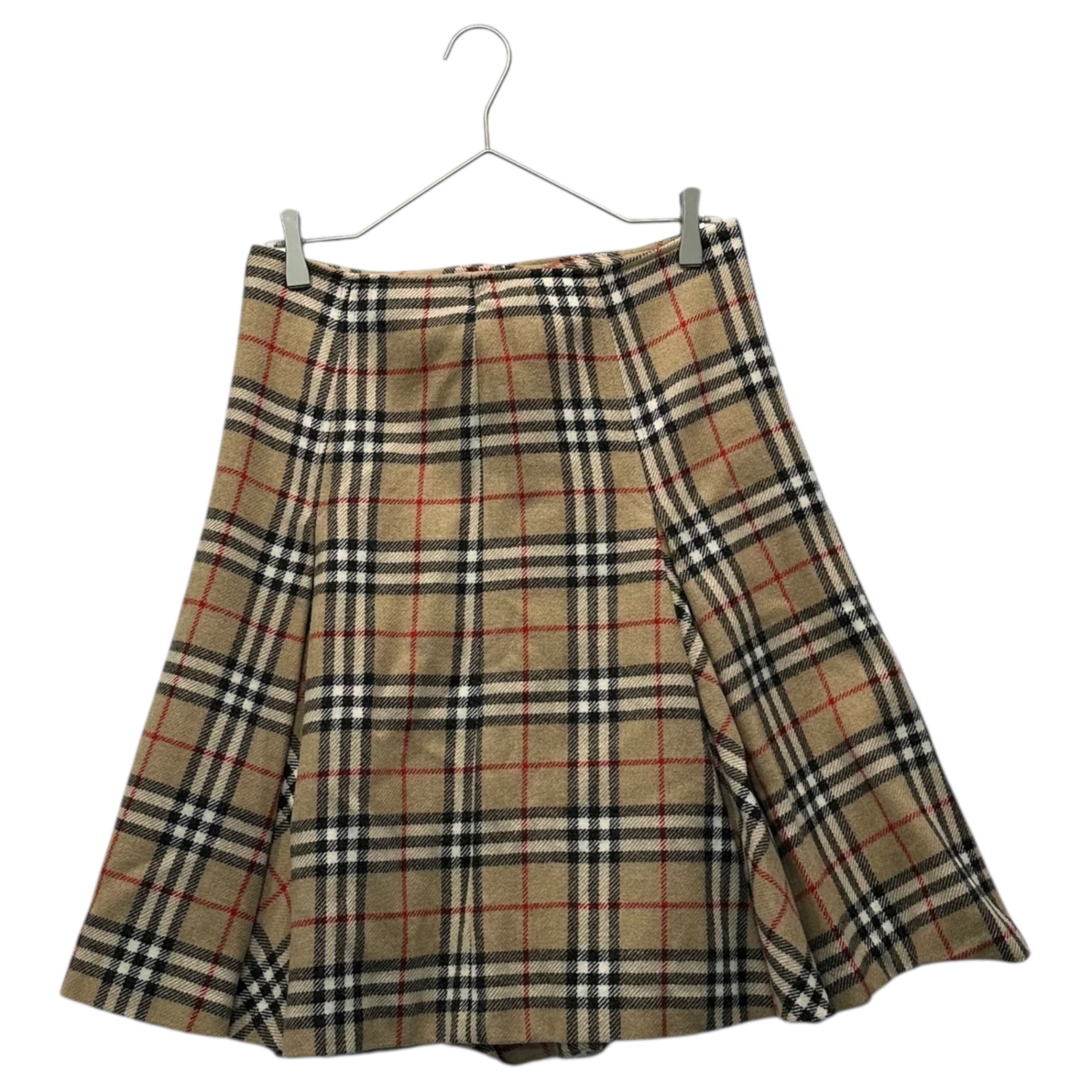 極美品 BURBERRY ノバチェック ウール フレアスカート M ジップ BURBERRY LONDON(バーバリーロンドン) Nova Check Wool Flare Skirt