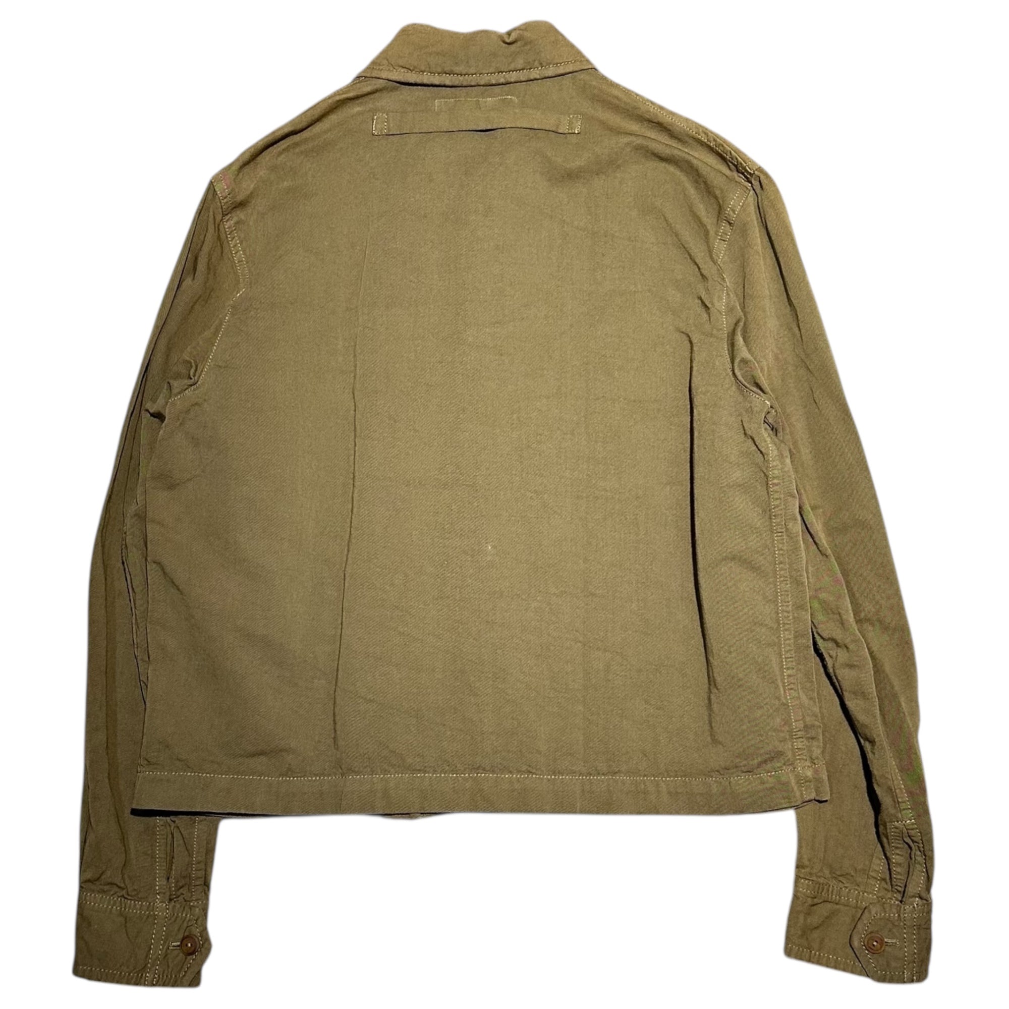 COMME des GARCONS SHIRT(コムデギャルソンシャツ) 00's Product-dyed hook-button round collar short-length military-style jacket  製品染め フックボタン 丸襟 ショートレングス ミリタリー テイスト ジャケット S15107 S カーキ