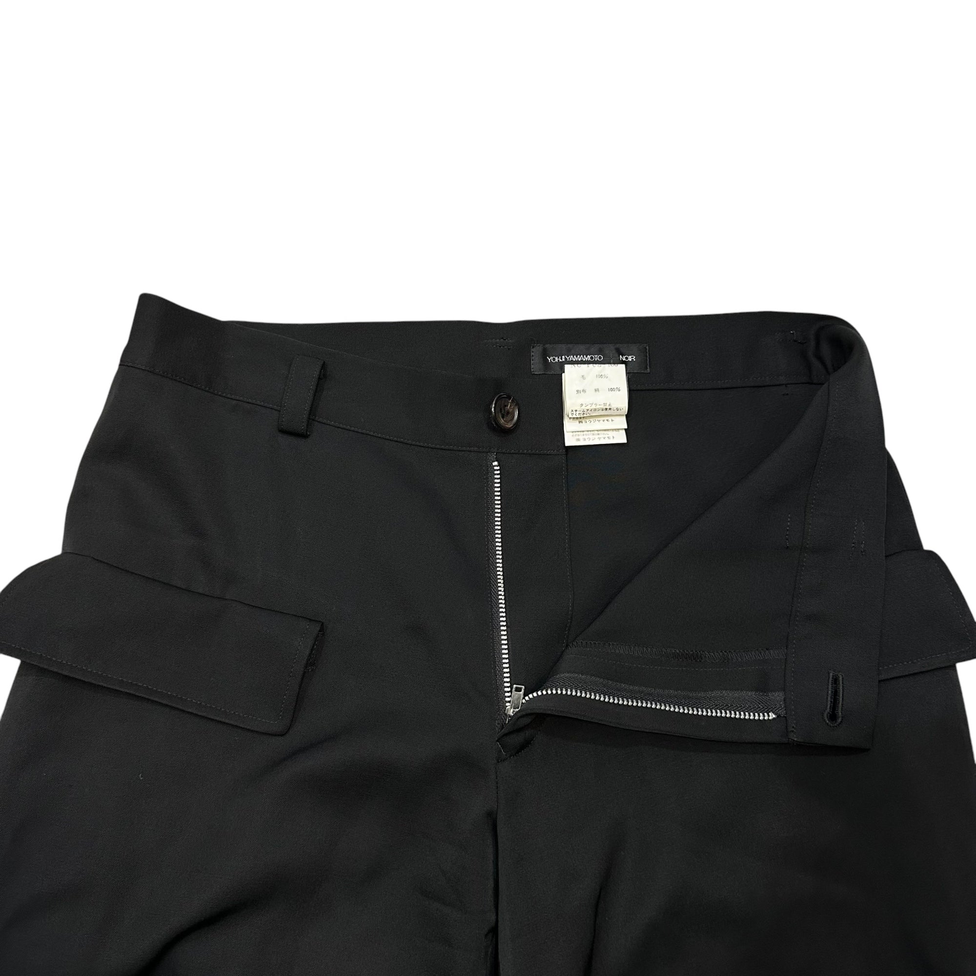 YOHJI YAMAMOTO+NOIR(ヨウジヤマモトプリュスノアール) Wool Gabardine Parachute Pants ウール ギャバジン パラシュート パンツ NU-P03-100 3(L程度) ブラック