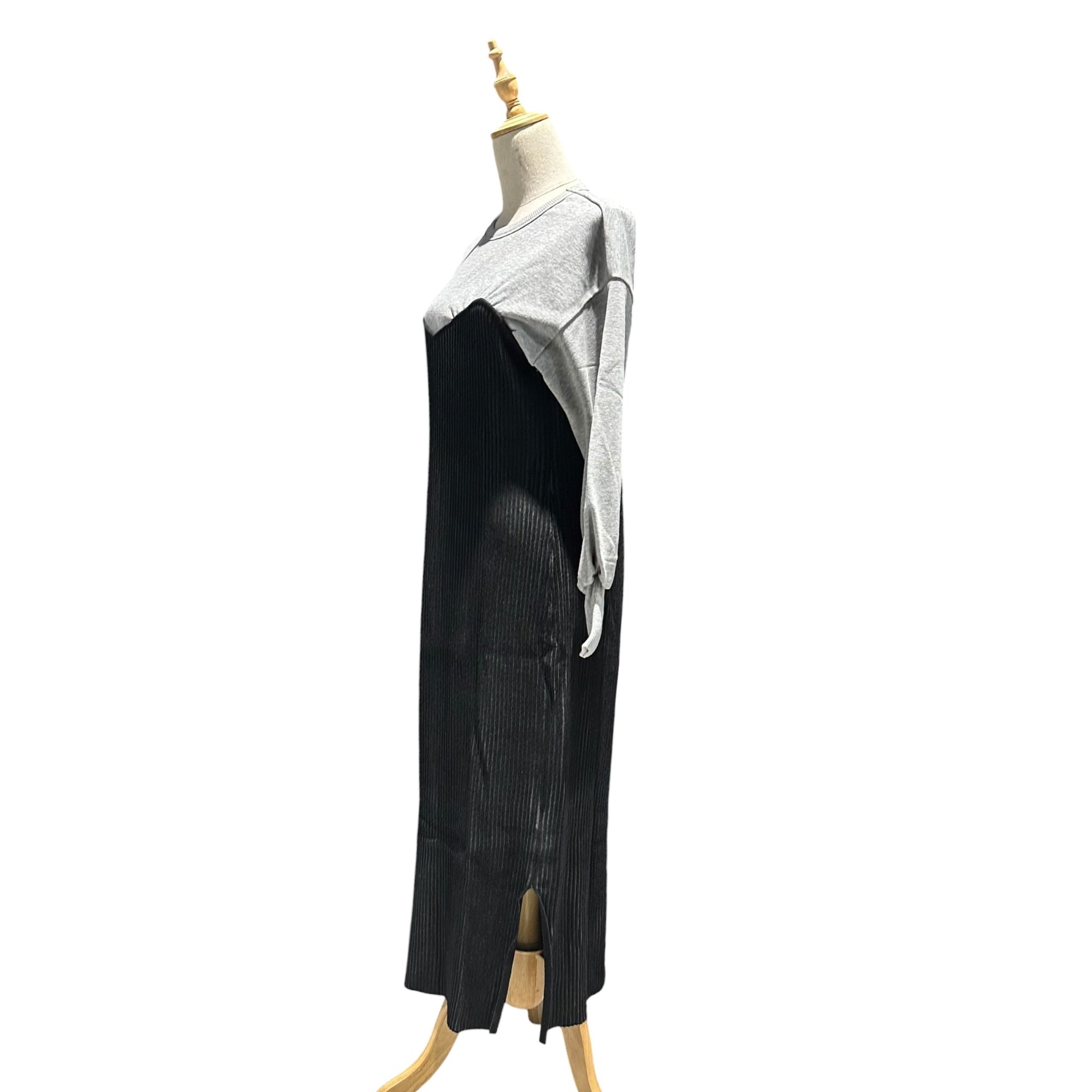 Ameri(アメリ) SWEAT KNIT DRESS スウェット ニット ワンピース 02020530951 M グレー×ブラック