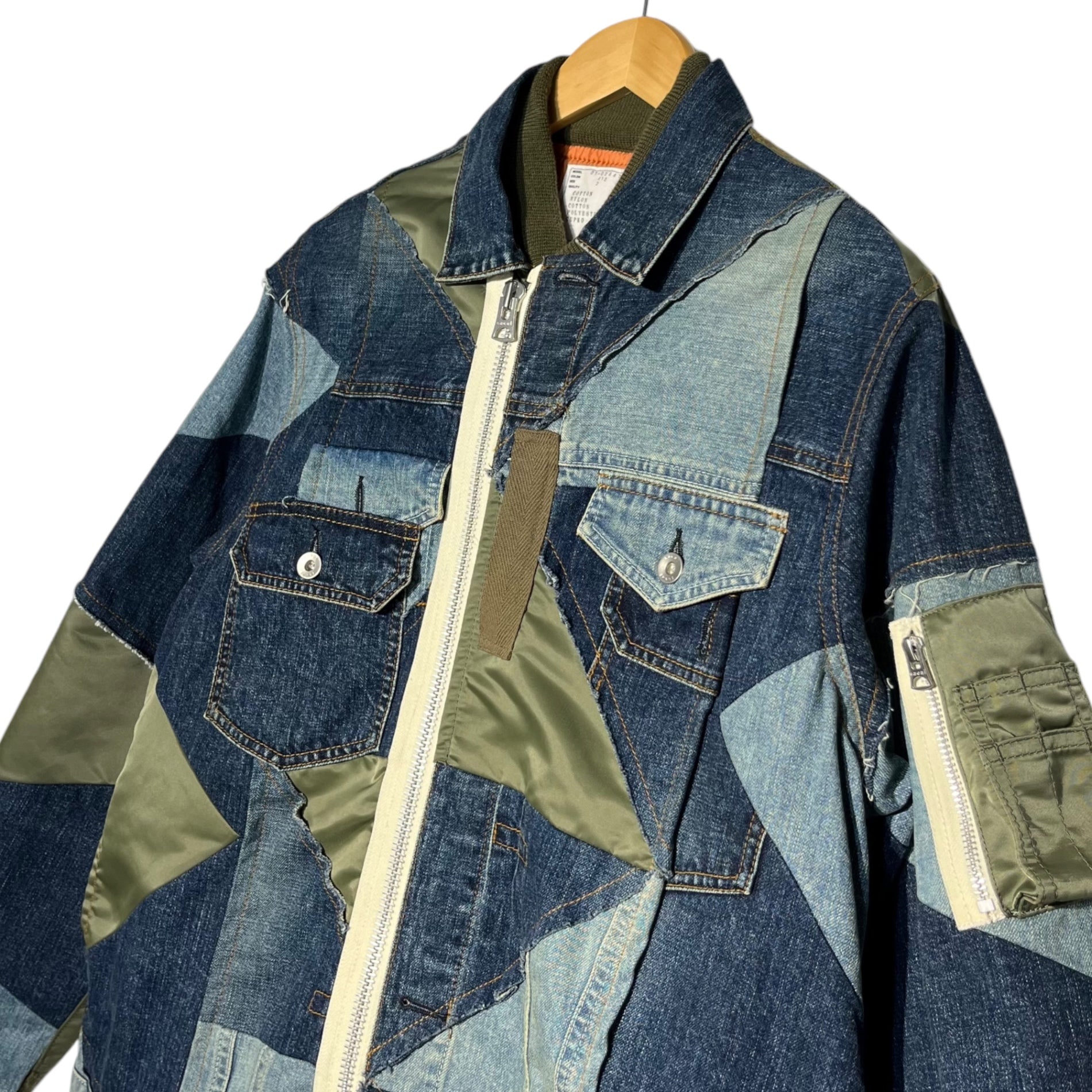 sacai(サカイ) 21AW Hank Willis Thomas Solid Mix Blouson ハンク ウィリス トーマス ソリッド ミックス ブルゾン 21-02447M 2(M) インディゴ×カーキ