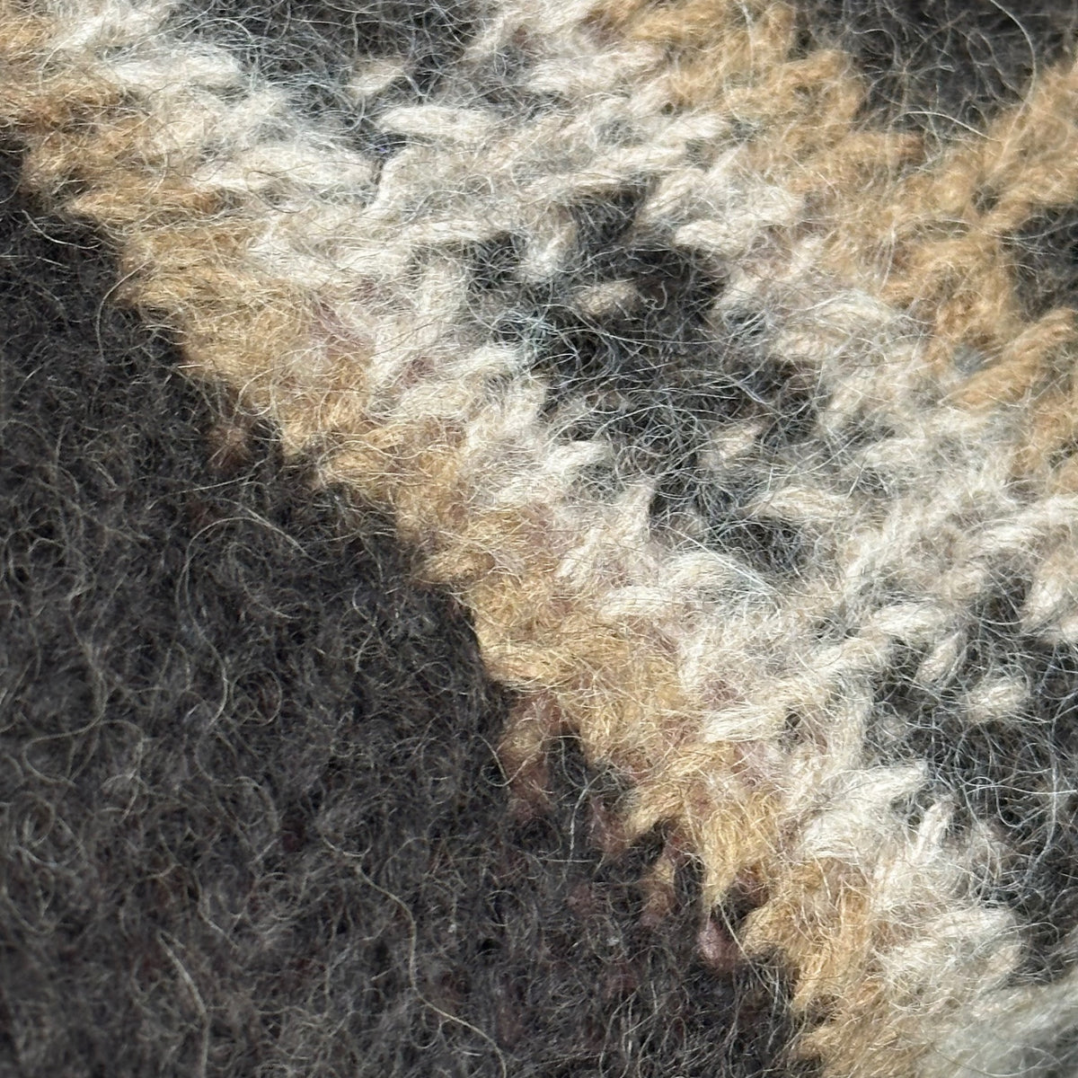 JUNYA WATANABE COMME des GARCONS(ジュンヤワタナベコムデギャルソン) 2004AW Turtleneck Shaggy Knit タートルネック シャギーニット JN-N023 FREE ブラウン×ベージュ AD2004
