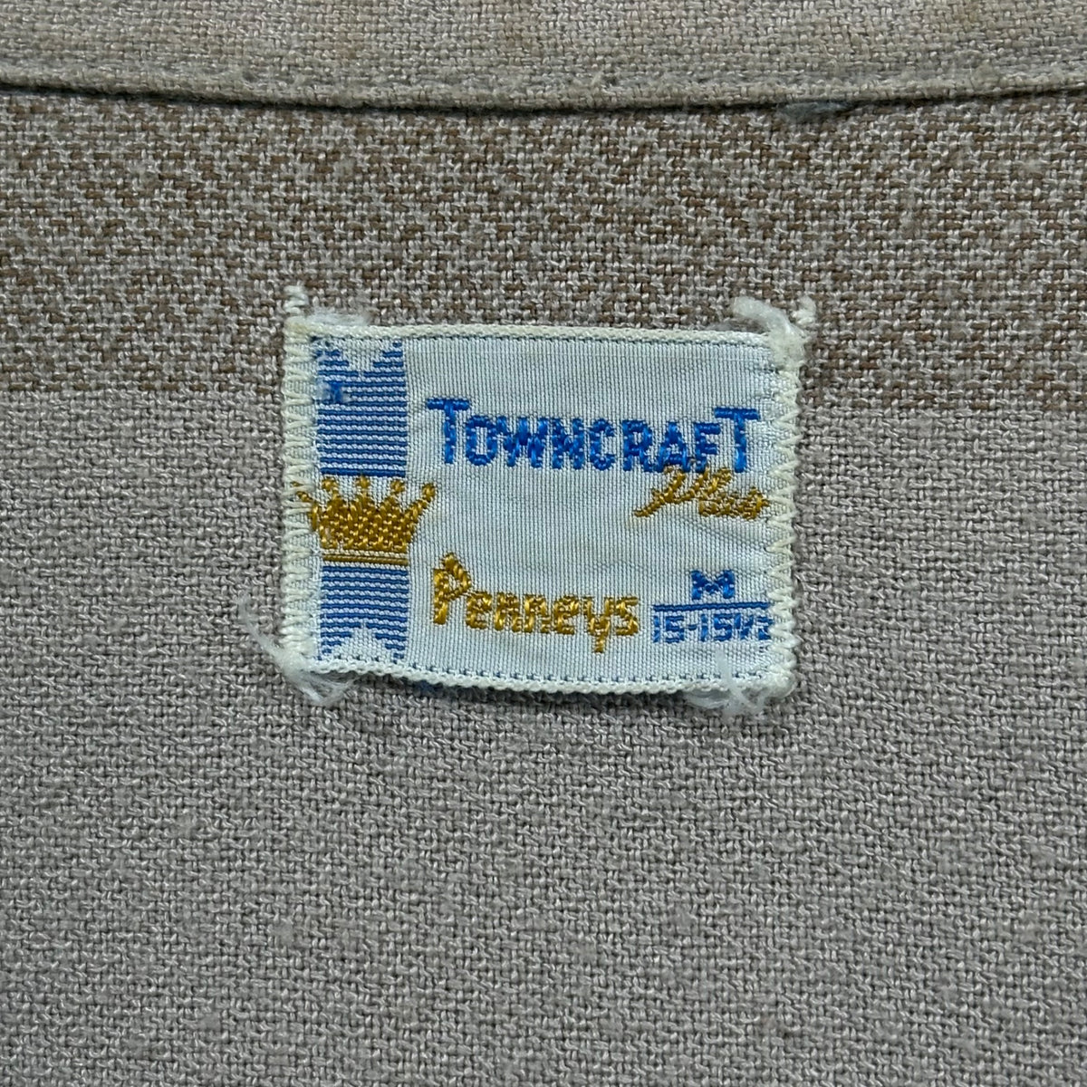 TOWNCRAFT Plus(タウンクラフトプラス) 1960's Ombre Check Rayon Gabardine Open Collar Shirt オンブレ チェック レーヨンギャバジン オープンカラー シャツ M ベージュ×ブラウン 60年代後半 ヴィンテージ 開襟