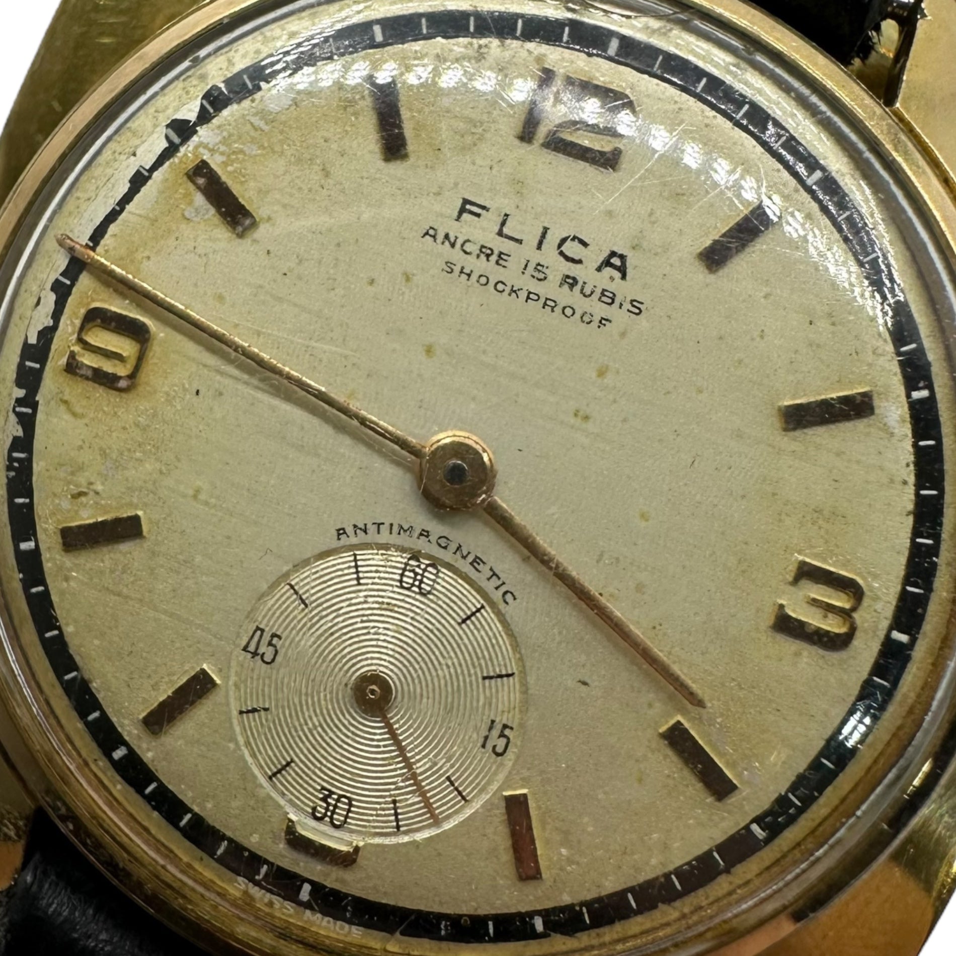 munoz vrandecic(ムニョスブランデシッチ) vintage Brass Plate Watch ヴィンテージ リメイク レザー 真鍮プレート  腕時計 シルバー(文字盤) FLICA レザー アンティーク 手巻き