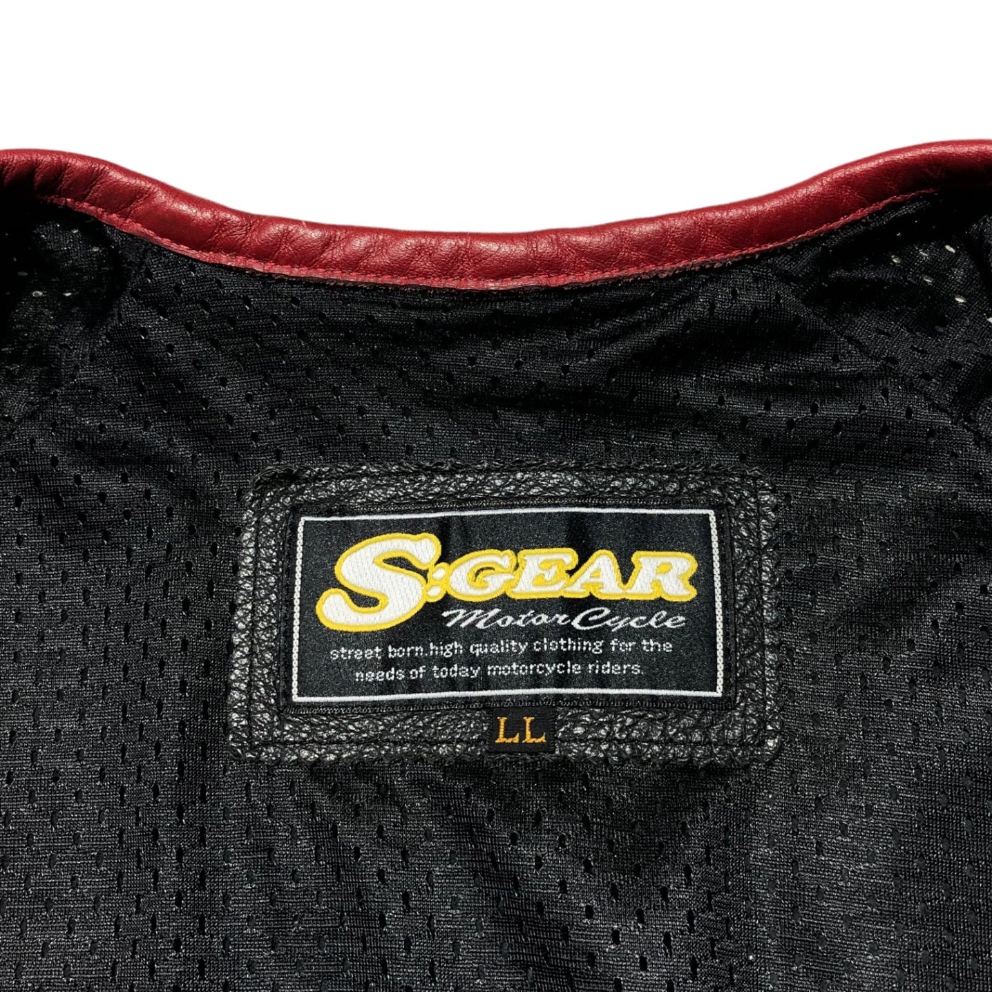 SGEAR(エスギア) Punching leather patch S/S jacket パンチング レザー パッチ 半袖 ジャケット LL ブラック レーシング H-D STP