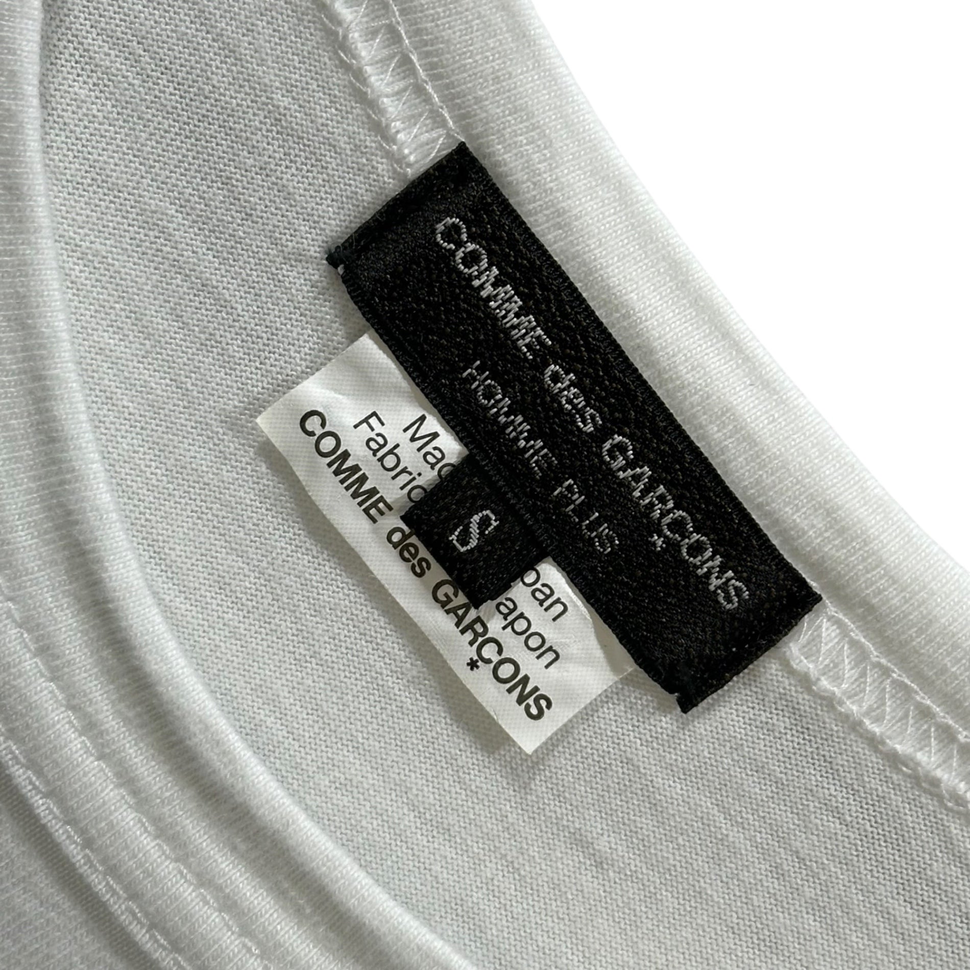 COMME des GARCONS HOMME PLUS(コムデギャルソンオムプリュス) 2018SS Long-Silhouette T-Shirt with Back Slit Detail バックスリット 切替 ロング シルエット Tシャツ PA-T015 S ホワイト×ベージュ AD2017