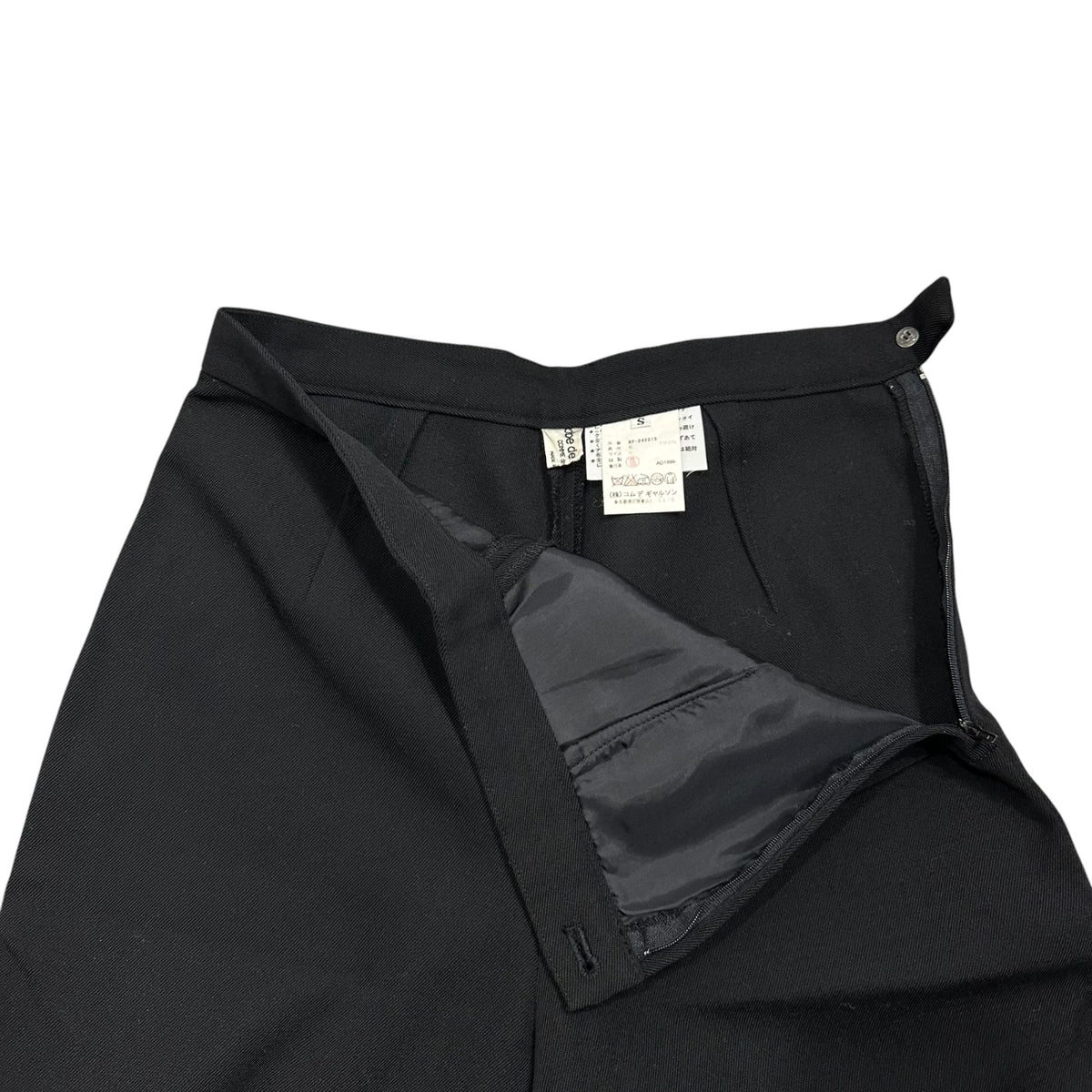 robe de chambre COMME des GARCONS(ローブドシャンブルコムデギャルソン) 1998AW Side-Zip Wool Slacks サイドジップ ウール スラックス RP-04001S S ブラック AD1998