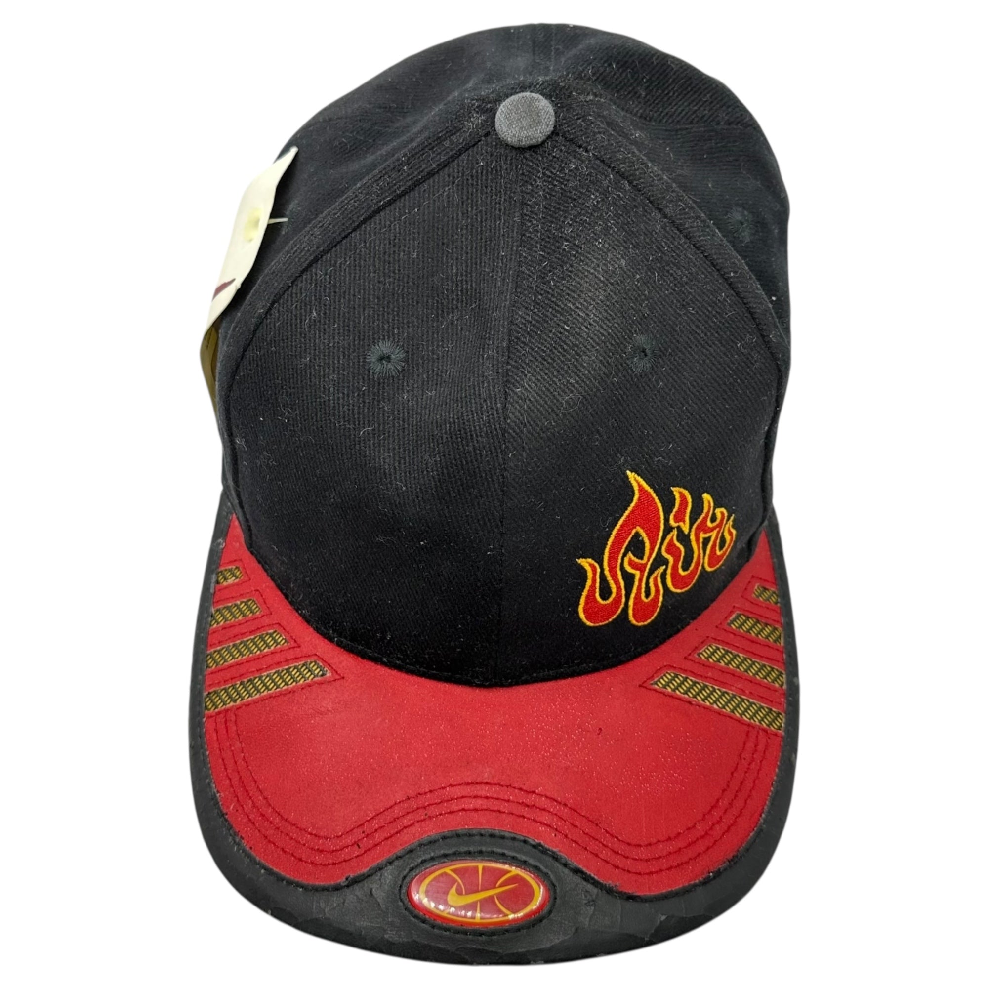 NIKE(ナイキ) 1996 AIR BAKIN Fire Pattern Cap エア ベイキン ファイアーパターン キャップ U7WDI ブラック×レッド 90's 90年代 ヴィンテージ