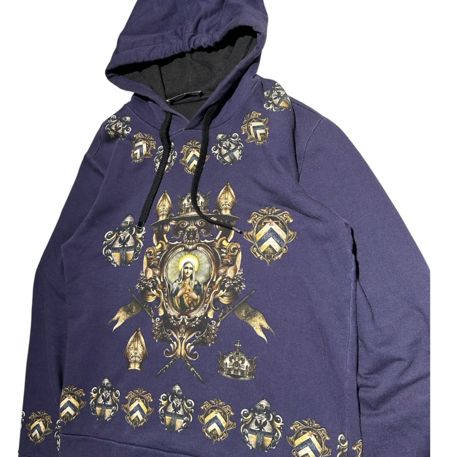 DOLCE&GABBANA(ドルチェ&ガッバーナドルガバ) "Virgin Mary" Printed pullover hoodie 聖母マリア プリント プルオーバー パーカー G9AD8T G7AHZ 44(XS程度) ネイビー
